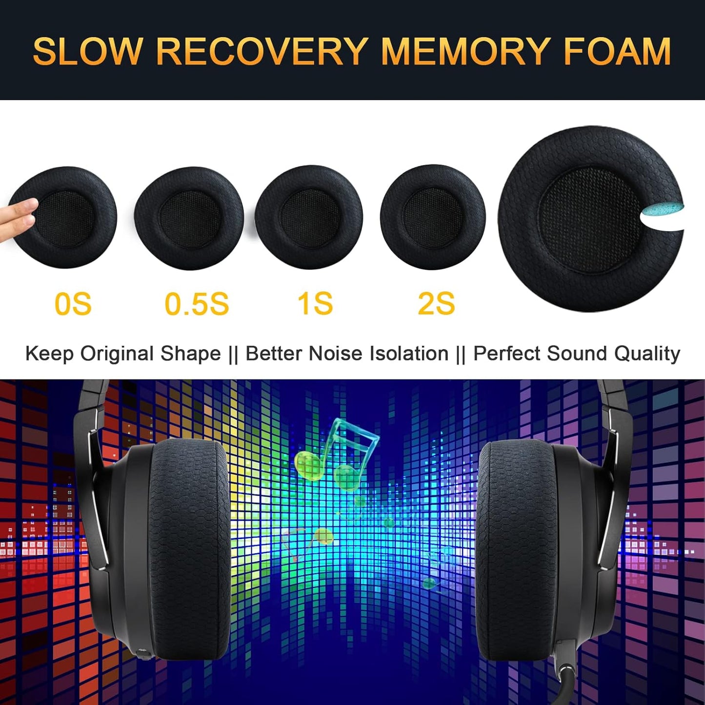Upgraded Replacement Ear Pads Cushion for Corsair Virtuoso RGB Wireless SE XT Gaming Headset, Premium Fabric, Softer Memory Foam, Added Thickness ( Fabric Black )