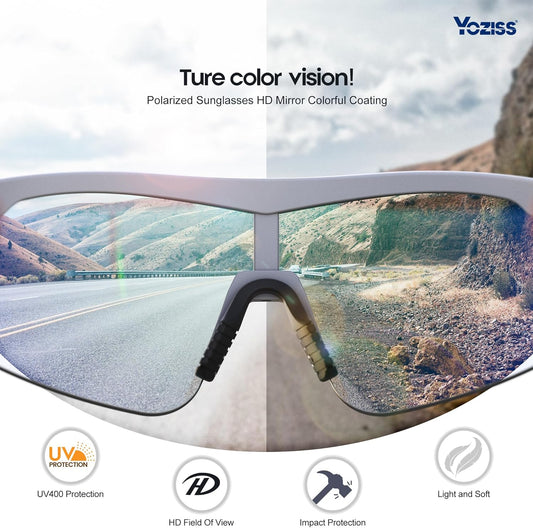 Cycling Glasses Polarized Sports Sunglasses for Men Women Youth Baseball Running Driving Golf - PuriLite