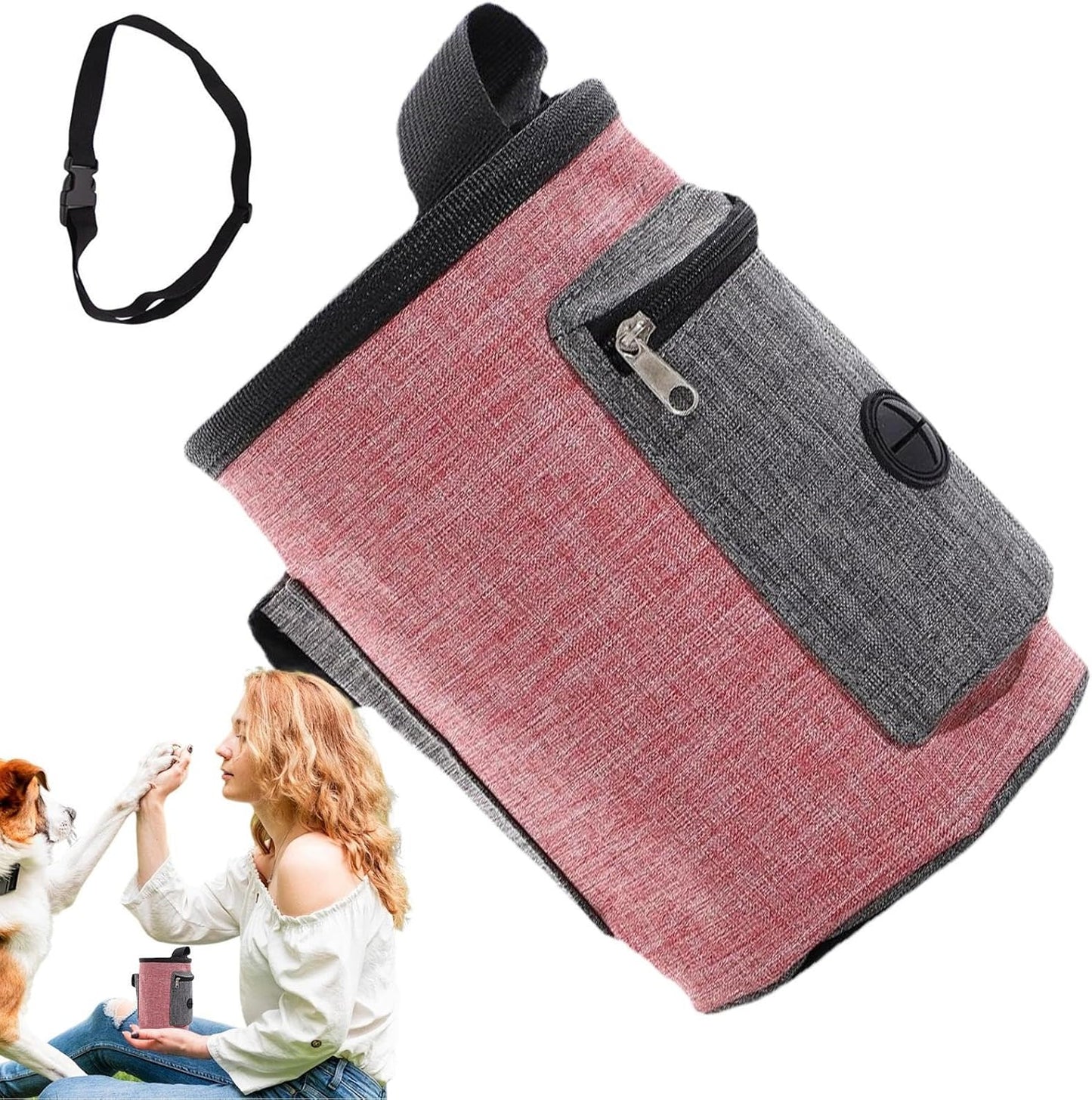 Dog Treat Pouch Bag | Portable Dog Treat Snack Bag Pouch | Dog Treat Carrier Holder, Treat Storage Holder for Travel Dog Walking Puppy Training