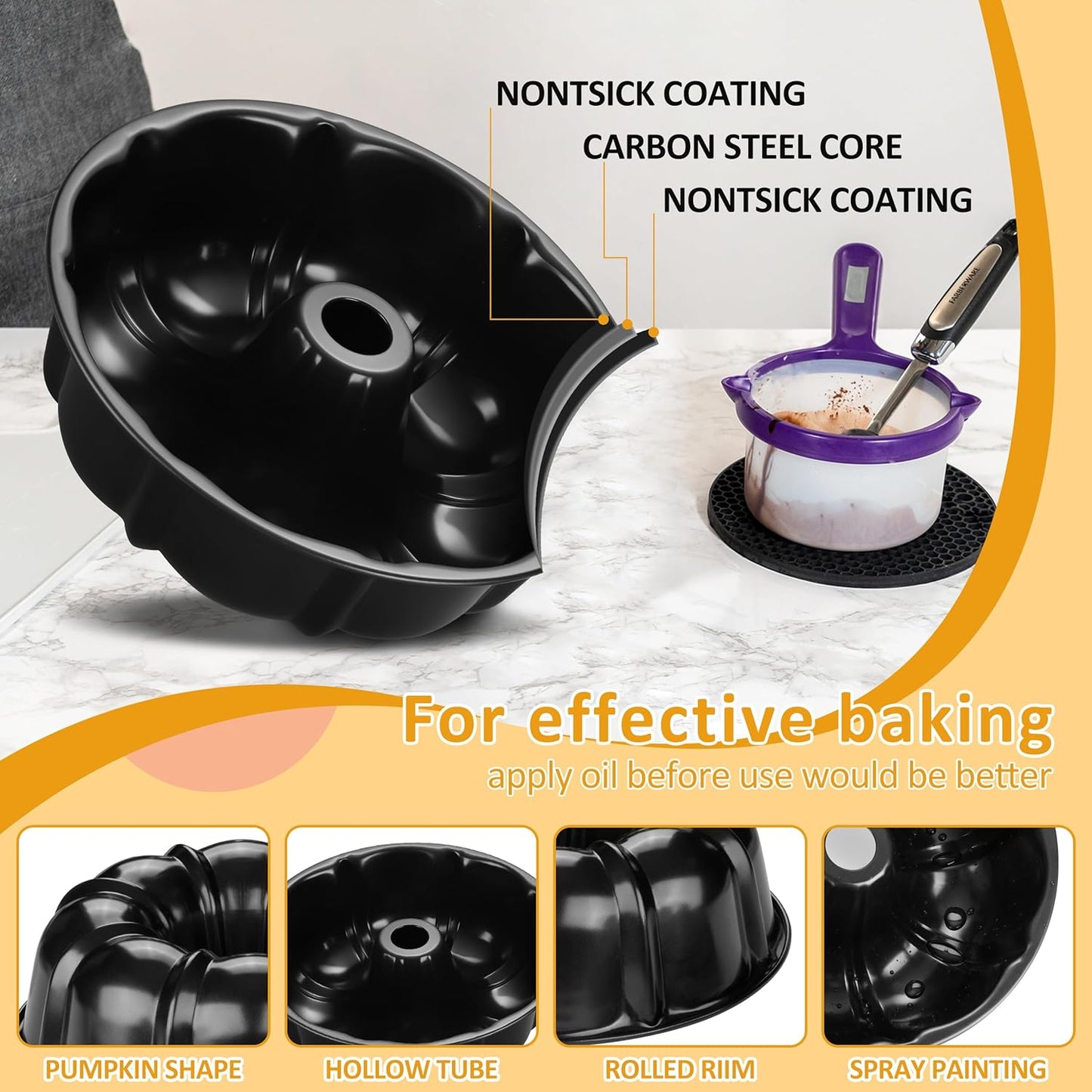 Purilite Select Carbon Steel Bundt Cake Pan