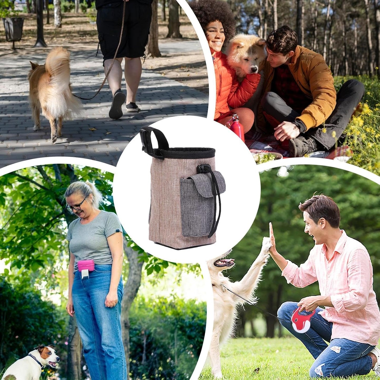 Dog Treat Pouch Bag | Portable Dog Treat Snack Bag Pouch | Dog Treat Carrier Holder, Treat Storage Holder for Travel Dog Walking Puppy Training