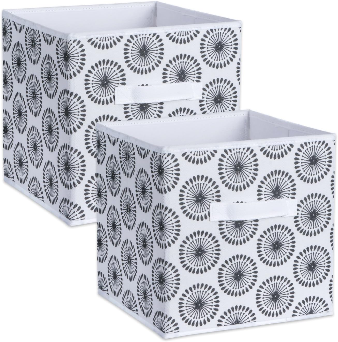 DII Foldable Fabric Storage Containers for Nurseries, Offices, Closets, Home Decor, Cube Organizers & Everyday Storage Needs, (Large - 11 x 11 x 11) Scroll Nautical Blue - Set of 2