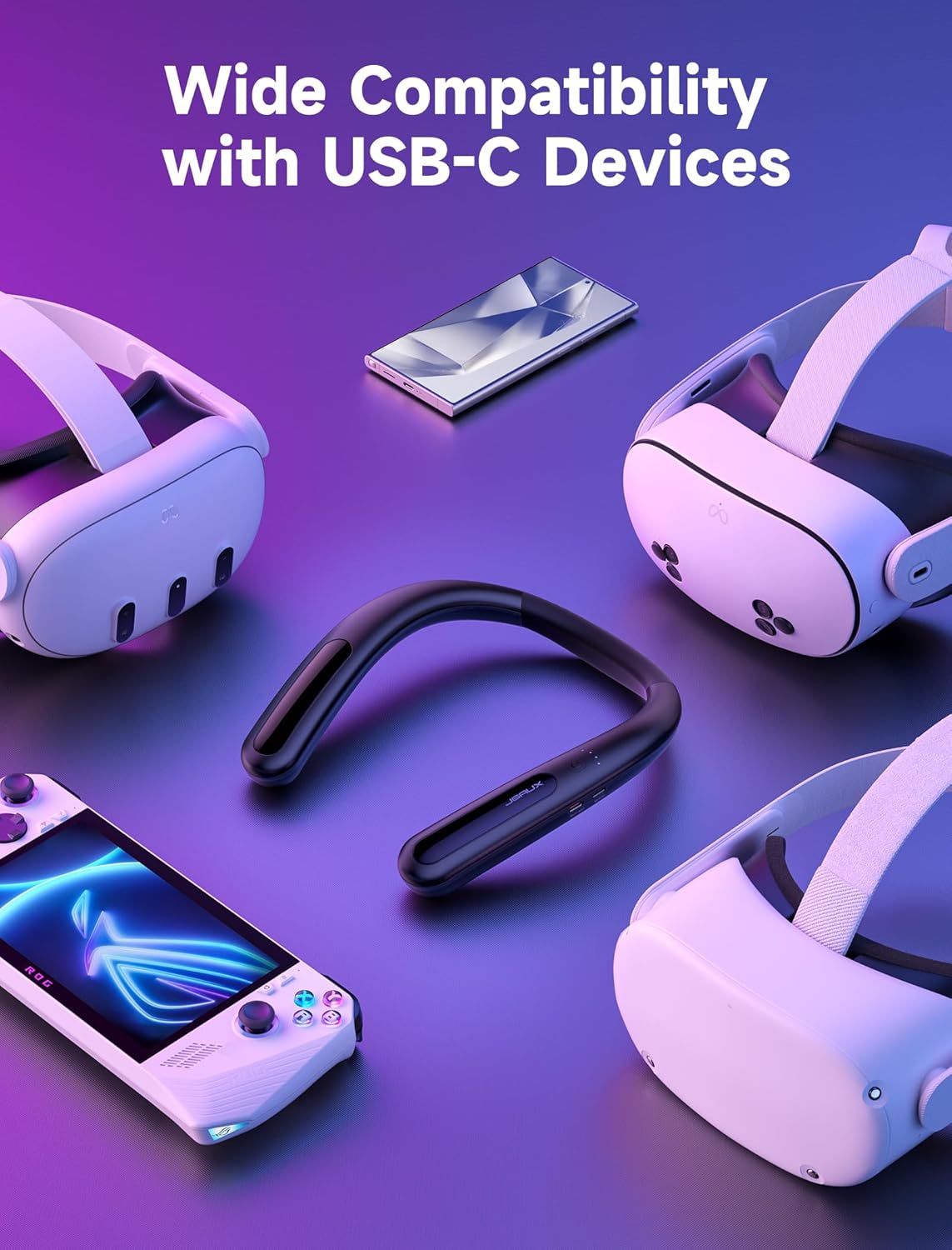 JSAUX Battery Pack for Meta Quest 3S/3/2, 10000mAh PD Fast Charger Battery Pack (Extra 4-6 H Playtime), VR Extend Power Accessories, Compatible with Oculus Quest 3/2/3S/Pro