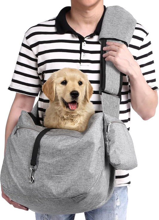 Ownpets Pet Dog Sling Carrier Bag Adjustable Padded Strap Dog Hand Free Safe Mesh Pet Carrier for Small Medium Dog Cat, Fit 10lbs up to 20 Pounds