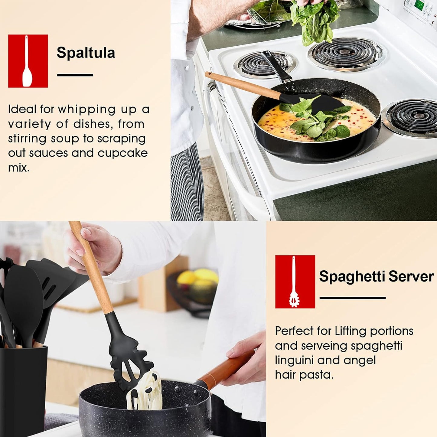 Purilite Select 6-Piece Silicone Cooking Utensil Set