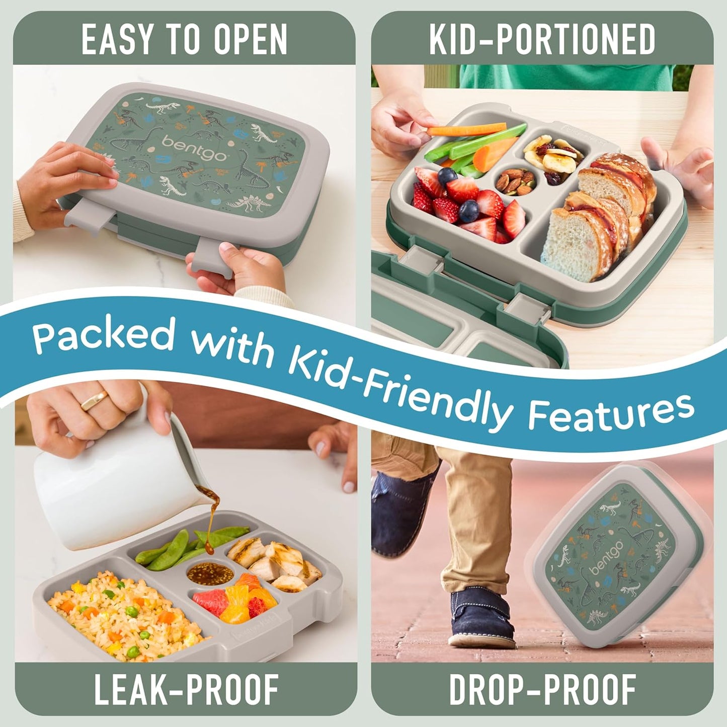 Bentgo Kids Prints Leak-Proof, 5-Compartment Bento-Style Kids Lunch Box - Ideal Portion Sizes for Ages 3 to 7 - BPA-Free, Dishwasher Safe, Food-Safe Materials - 2021 Collection (Llamas)