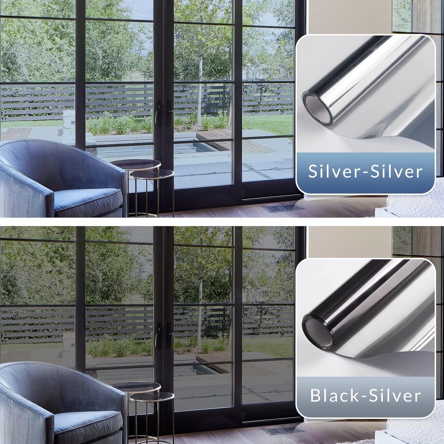 rabbitgoo Window Films for Privacy, Static Cling Frosted Glass Sticker, Non-Adhesive Privacy Film Sun Blocking Window Covering Frosting Vinyl Bathroom Sliding Glass Door, 44.5 x 200cm, Pure Frosted
