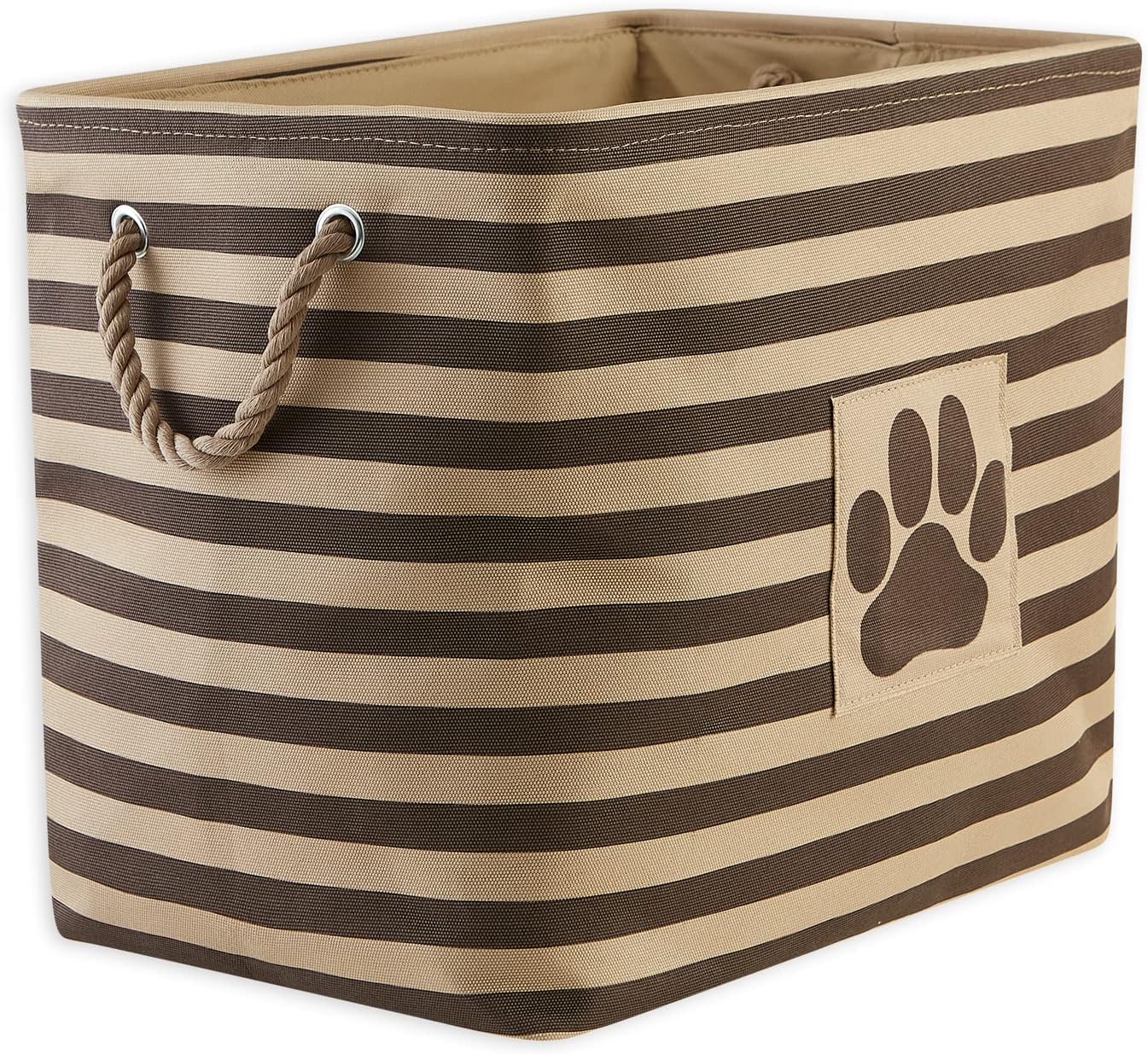DII Bone Dry RoundSmall Pet Toy and Accessory Storage Bin, 12"(Dia) x9(H), Collapsible Organizer Storage Basket for Home Decor, Pet Toy, Blankets, Leashes and Food-Gray Stripes