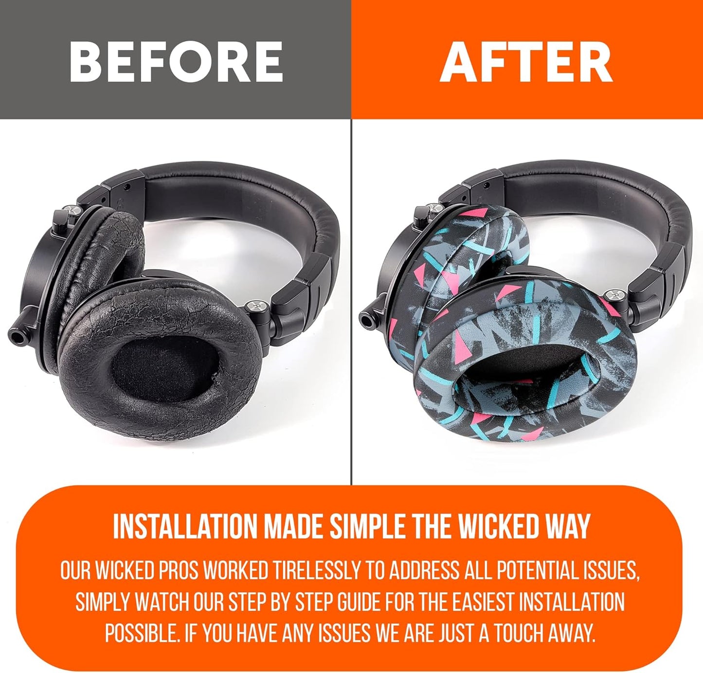 WC PadZ - The Ultimate Upgraded Earpads by Wicked Cushions - Compatible with Audio Technica, HyperX, SteelSeries Arctis & More - Extra Thick - Bigger Opening - Softer Memory Foam | (90s Black)