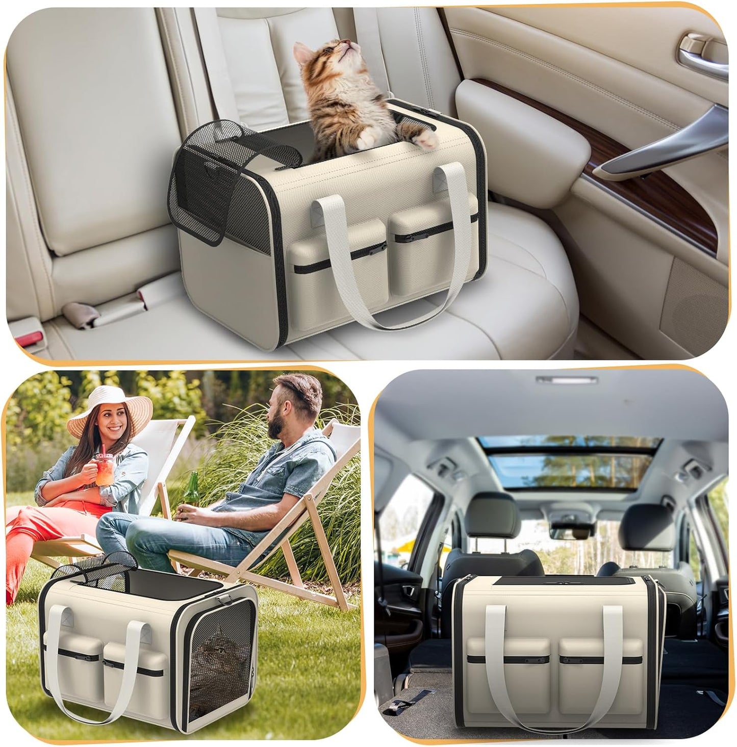 Cat Carrier Soft Airline Approved - Small Dog Travel Carrier Bag for Pets Up to 15Lbs, Breathable & Comfortable Pet Carrier for Cats & Small Dogs, TSA Approved for Airplane, Car, Camping, Vet Visits