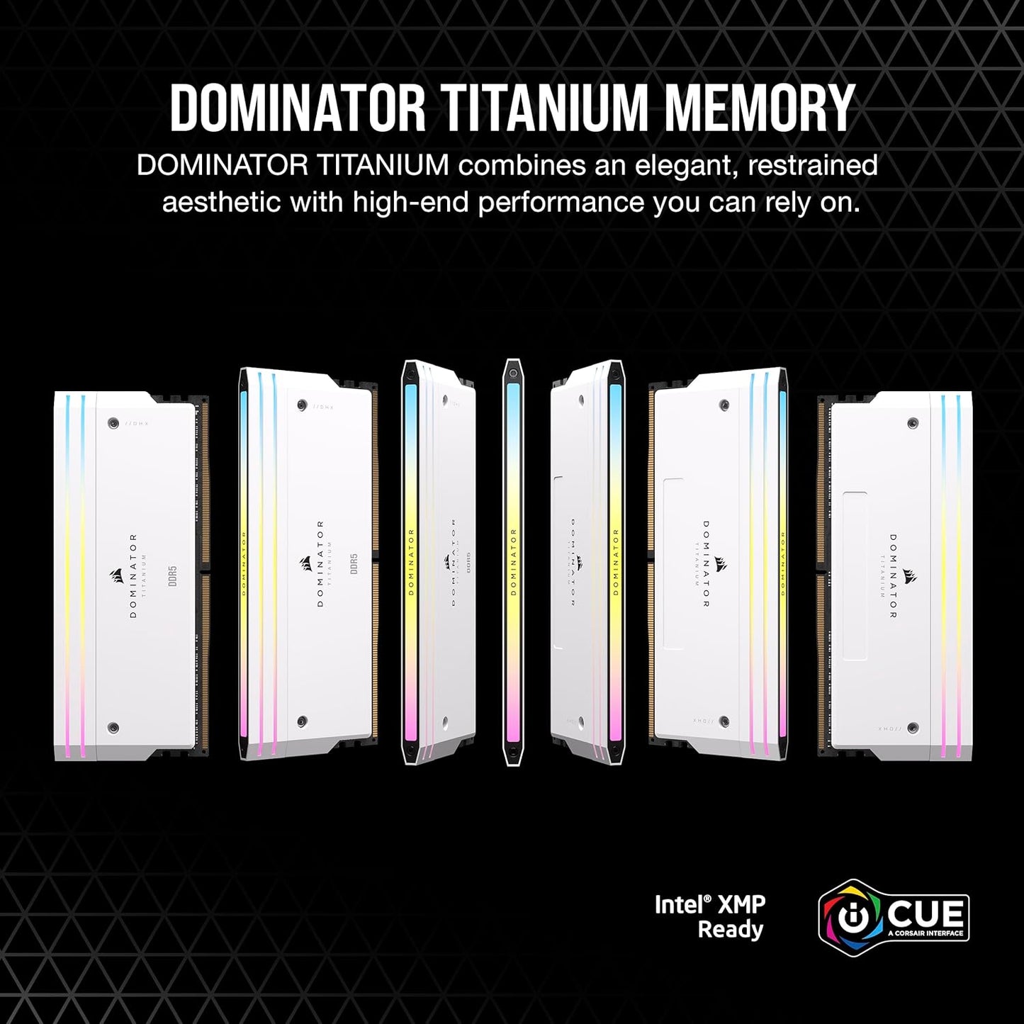 CORSAIR Dominator Titanium RGB DDR5 RAM 96GB (2x48GB) 6000MHz CL30-36-36-76 1.40V AMD Expo Intel XMP 3.0 Desktop Computer Memory – White (CMP96GX5M2B6000Z30W)
