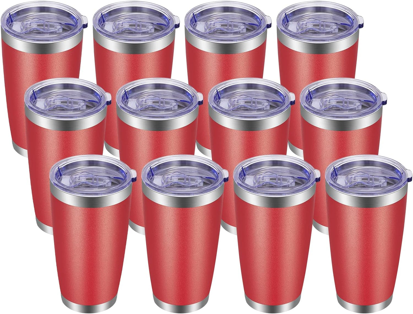 VEGOND 20oz Tumbler with Lid and Straw Stainless Steel Tumbler Cup Bulk Vacuum Insulated Double Wall Travel Coffee Mug Powder Coated Coffee Cup (Bluish Violet 6 Pack)