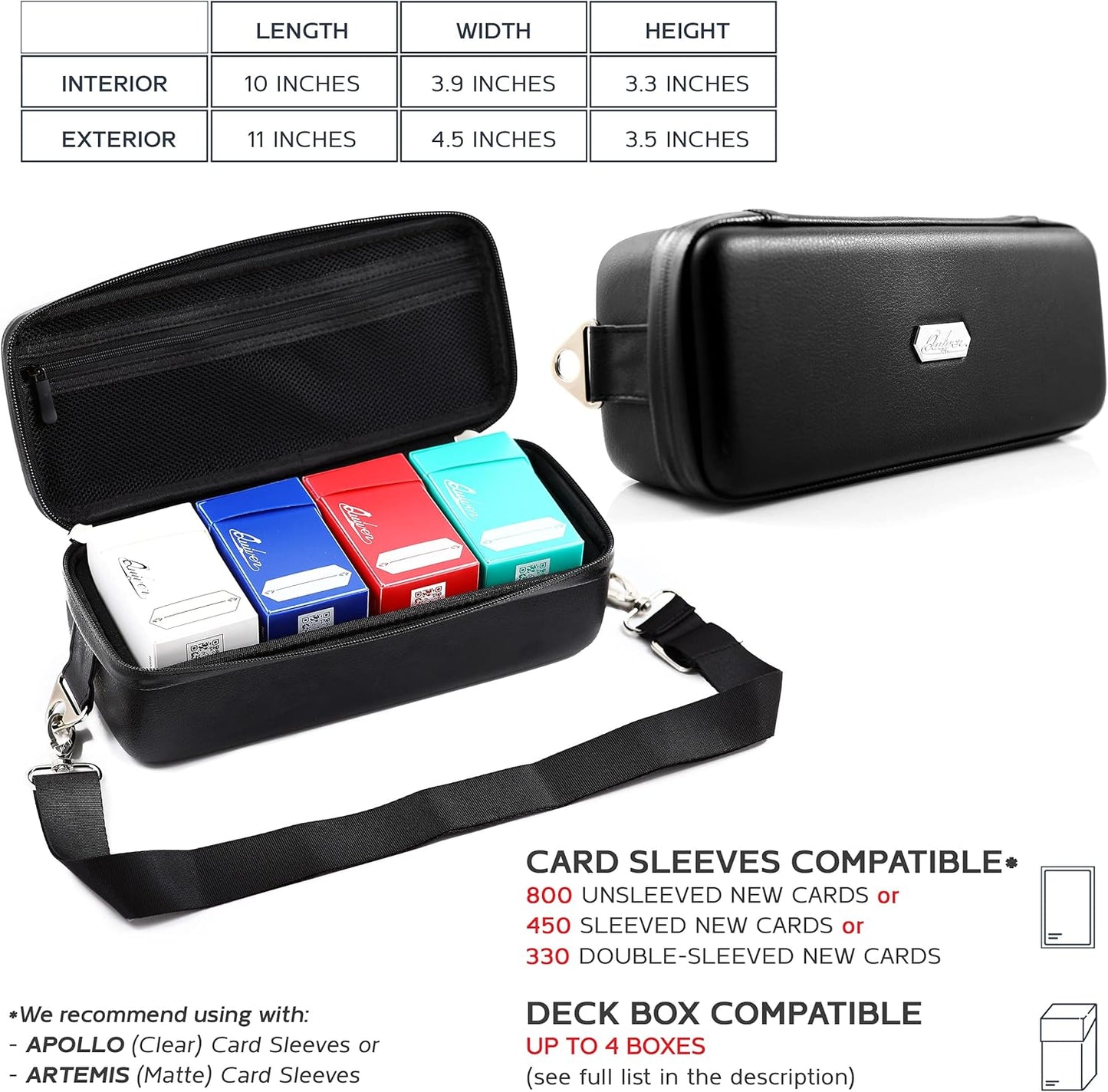 Pink Bolt Card Carrying Case - Playing Card Case Deck Box Storage, Compatible with TCG, Magic: the Gathering Commander MTG, YuGiOh & other Trading Cards (+ 100 Apollo Sleeves)