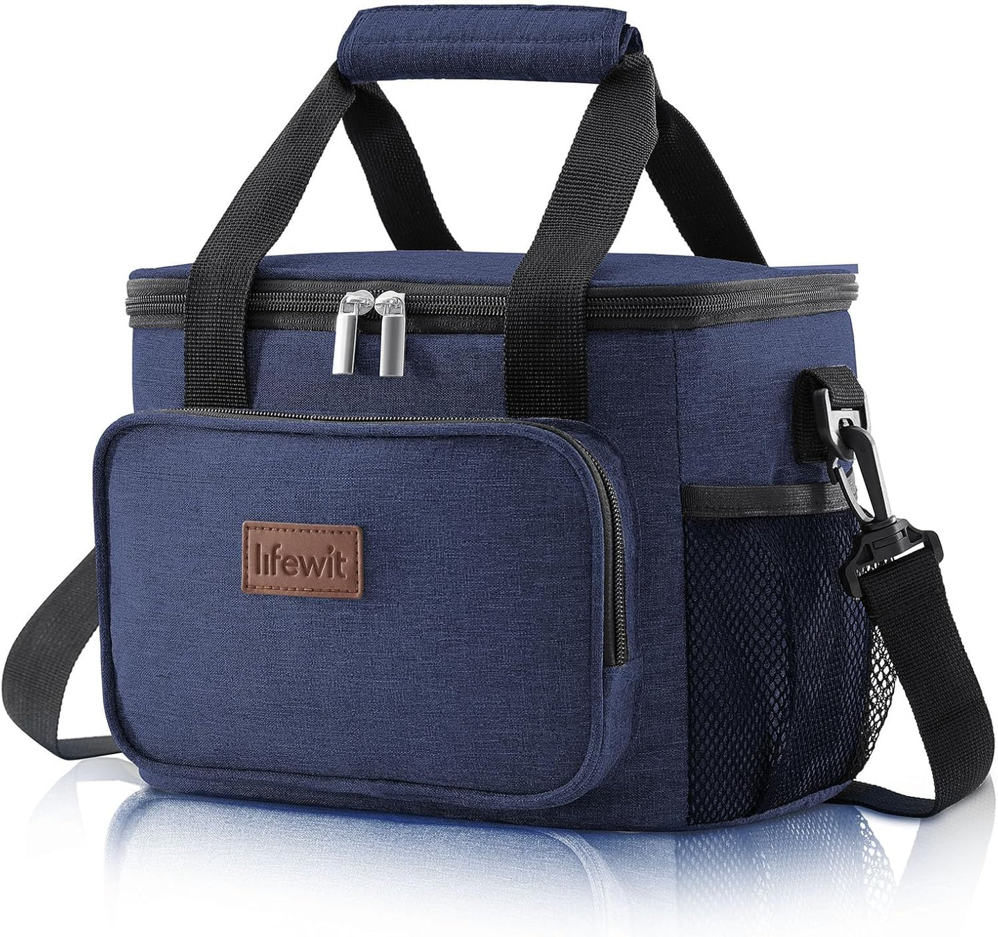 Lifewit Lunch Bag for Men, Insulated Lunch Box Leakproof Soft Cooler Cooling Tote for Adult Women, Waterproof Reusable Lunch Bags for Work Office Outdoor Picnic Camping, Black, 12-Can (9L)