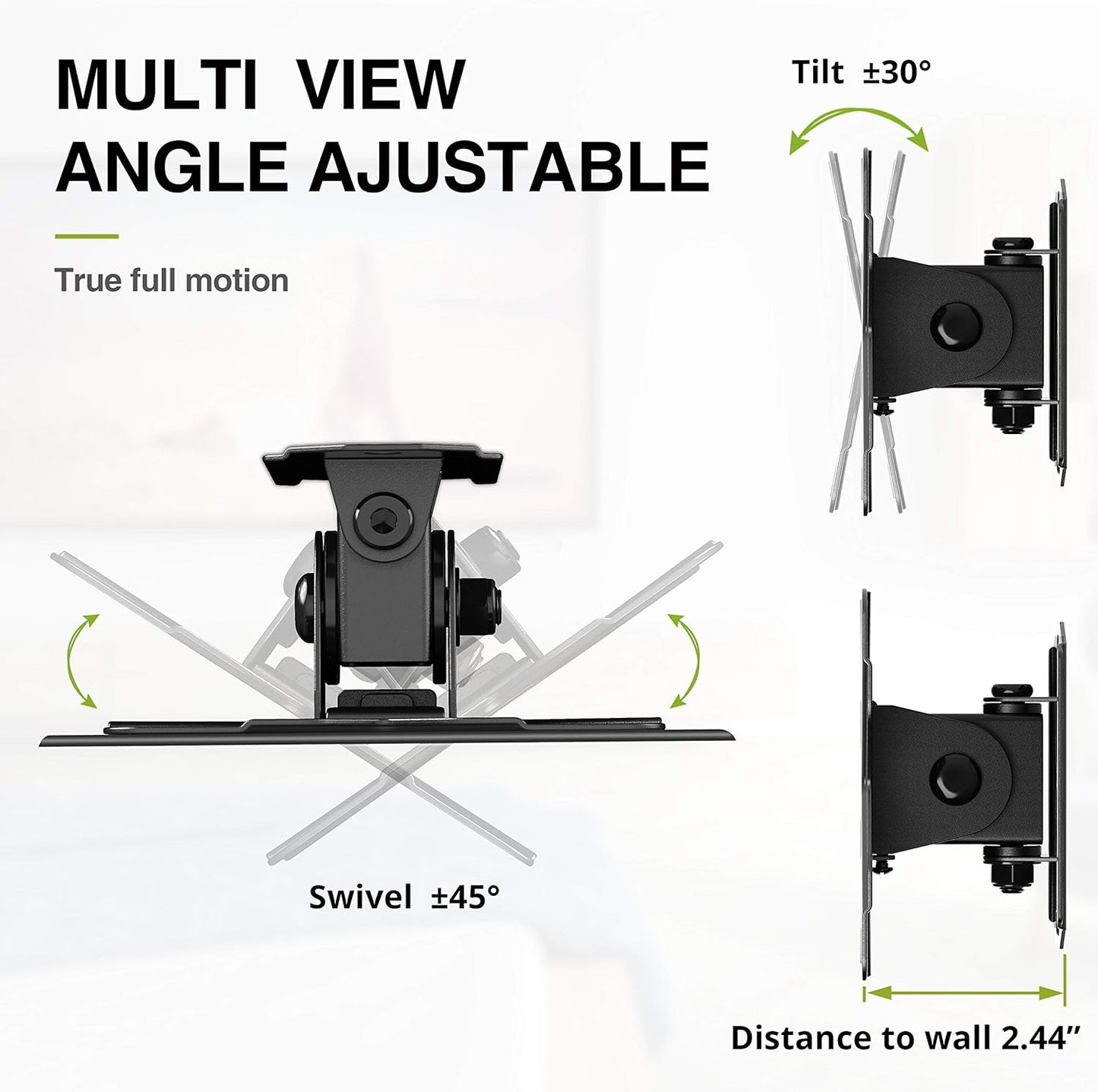 USX MOUNT TV Wall Mount Monitor Mount Bracket with Adjustable Tilt Swivel for 10inch to 26inch LED LCD OLED TVs and Monitors - VESA Size Up to 100x100mm and Weight Capacity Up to 22lbs-XMS002