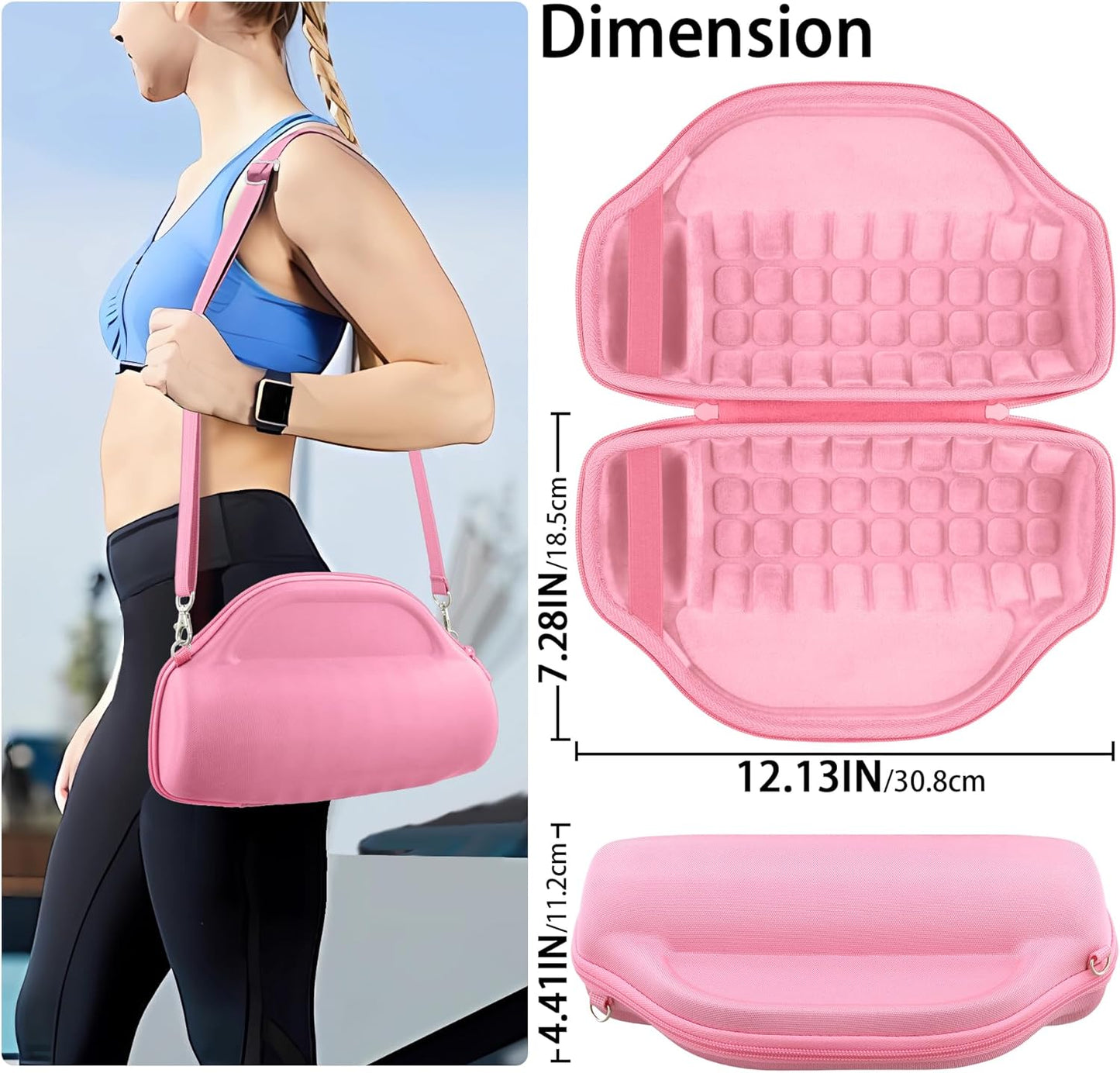 co2CREA Case for JBL Charge 6 Waterproof Portable Bluetooth Speaker, Hard Travel Case with Detachable Shoulder Strap (White Case)