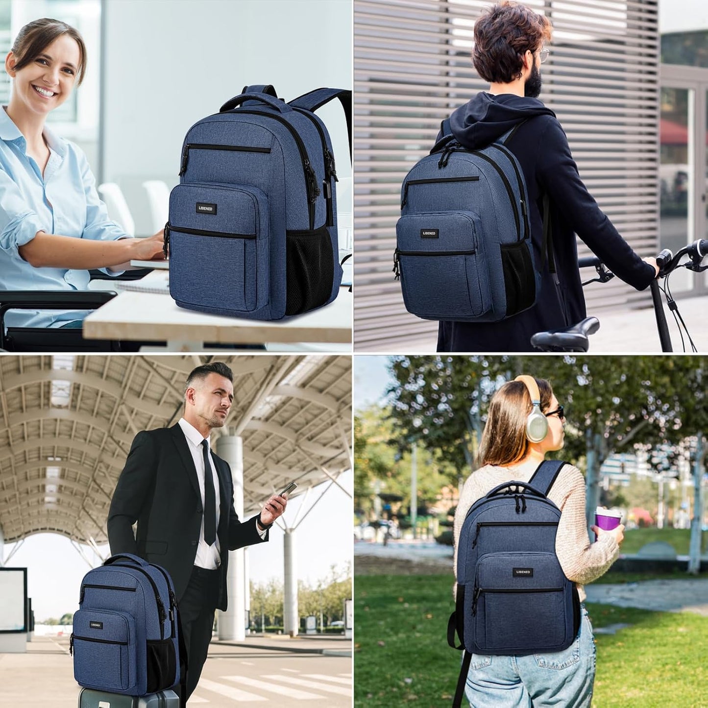 School backpack for Teen Boys, Backpack for Men,15.6 inch Laptop Backpack with USB Charging Port, Large Computer Bookbag with Compartments, Ergonomic Straps, Black