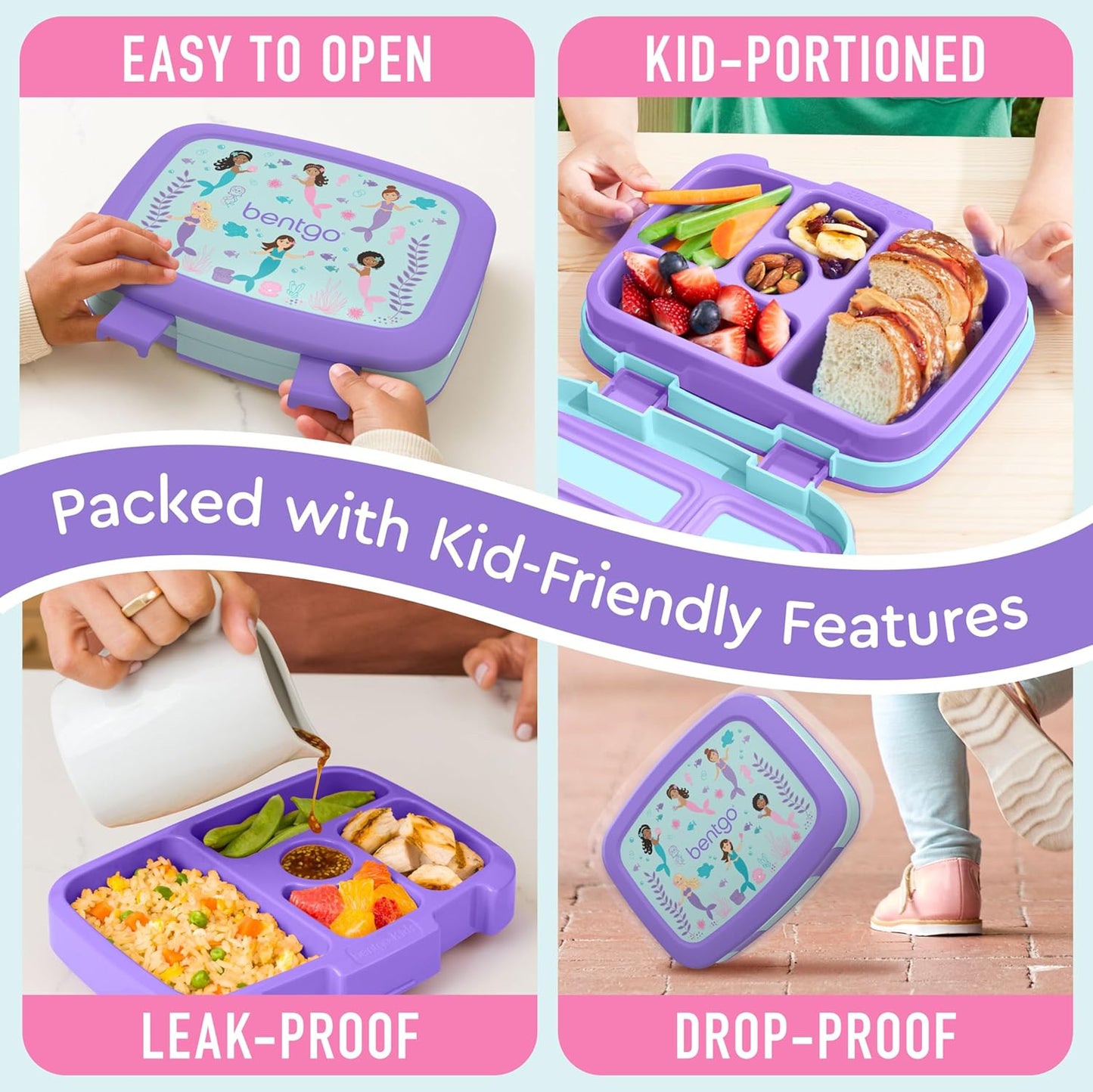 Bentgo Kids Prints Leak-Proof, 5-Compartment Bento-Style Kids Lunch Box - Ideal Portion Sizes for Ages 3 to 7 - BPA-Free, Dishwasher Safe, Food-Safe Materials - 2021 Collection (Llamas)