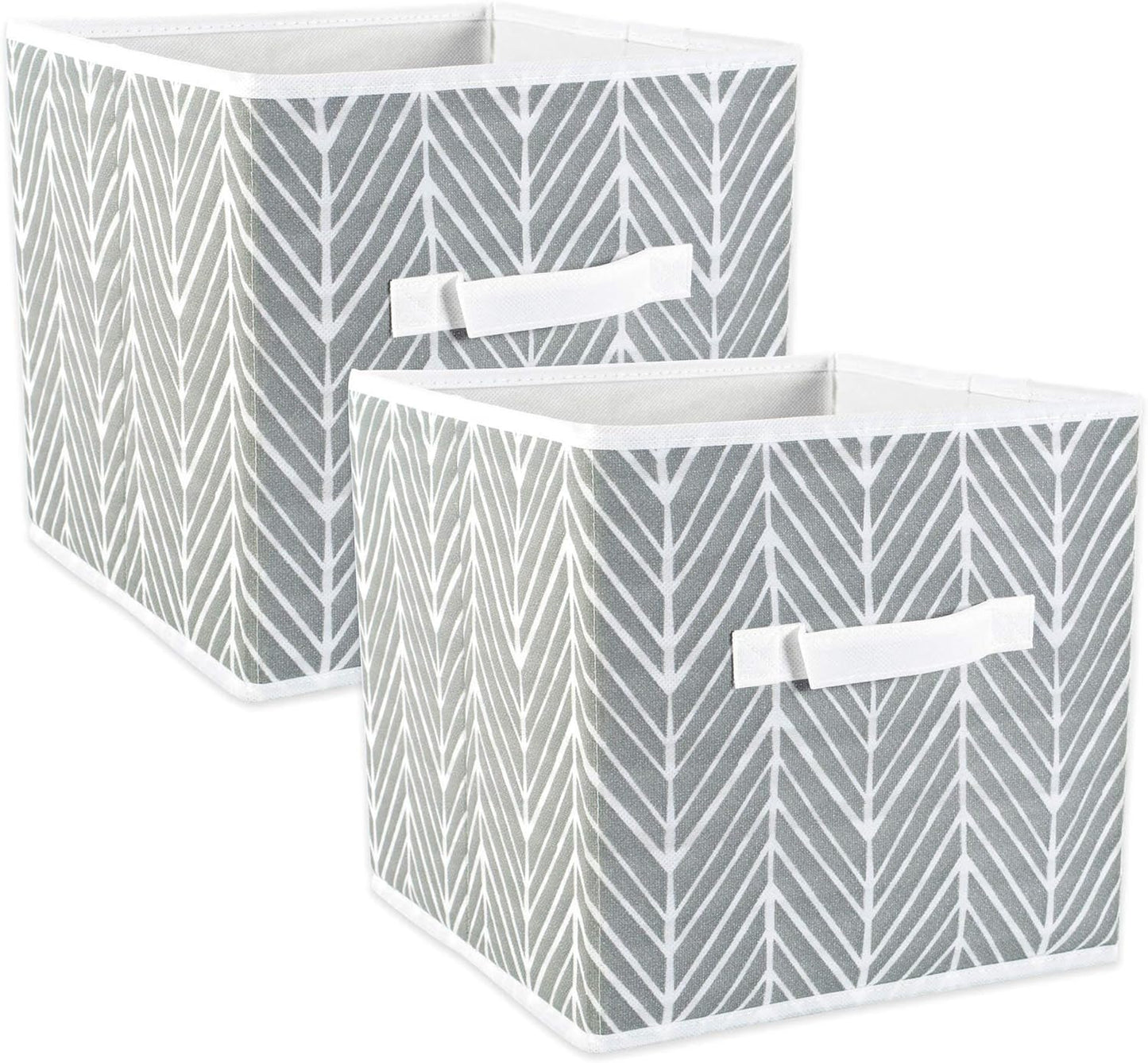 DII Foldable Fabric Storage Containers for Nurseries, Offices, Closets, Home Decor, Cube Organizers & Everyday Storage Needs, (Large - 11 x 11 x 11) Scroll Nautical Blue - Set of 2