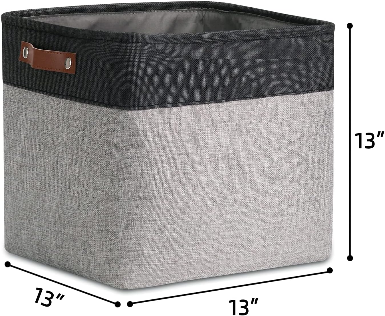 DULLEMELO Storage Baskets for Shelves, Fabric Collapsible Rectangular Storage Bins for Shelves, Closets, Nursery, Home, Office, Empty Gift Baskets (White&Teal)