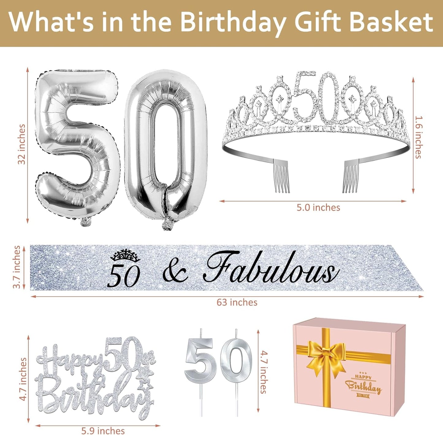 65th Birthday Decorations for Women, Including 65th Birthday Sash and Crown, Cake Topper and Candles, Number Balloons Rose Gold, 65 Year Old Gifts for Women