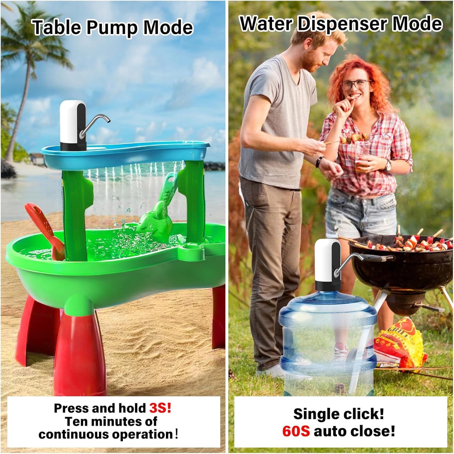 5 Gallon Water Dispenser Pump Rechargeable, Water Dispenser for 5 Gallon Bottle Bottom Loading, Portable USB Charging Automatic Drinking Mini Water Jug Dispenser