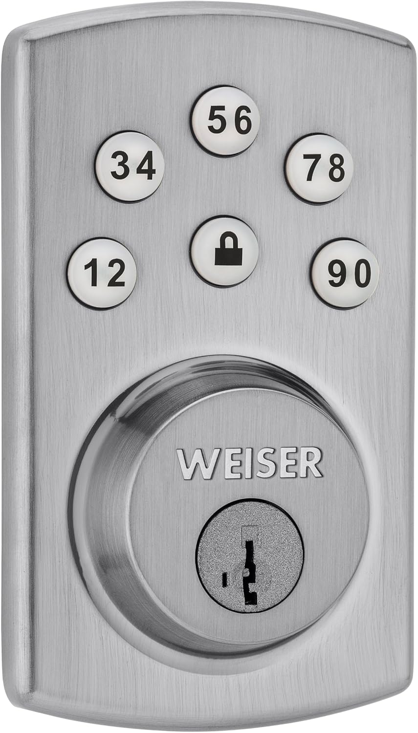 Weiser Powerbolt 3 Matte Black Keyless Entry Door Lock/Deadbolt Lock, 10-Button Keypad Door Lock with Auto Lock and 12-Month Battery Life, Electronic Door Locks for Front Door, Home Décor