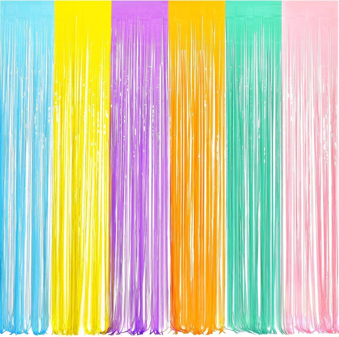 BRAVESHINE Pink Glitter Tinsel Foil Fringe Curtain - 2 Pcs 3.2x8.2 ft Metallic Party Supplies Photo Backdrop for Girl Princess Birthday Unicorn Bachelorette Butterfly Bridal Shower Party Decorations