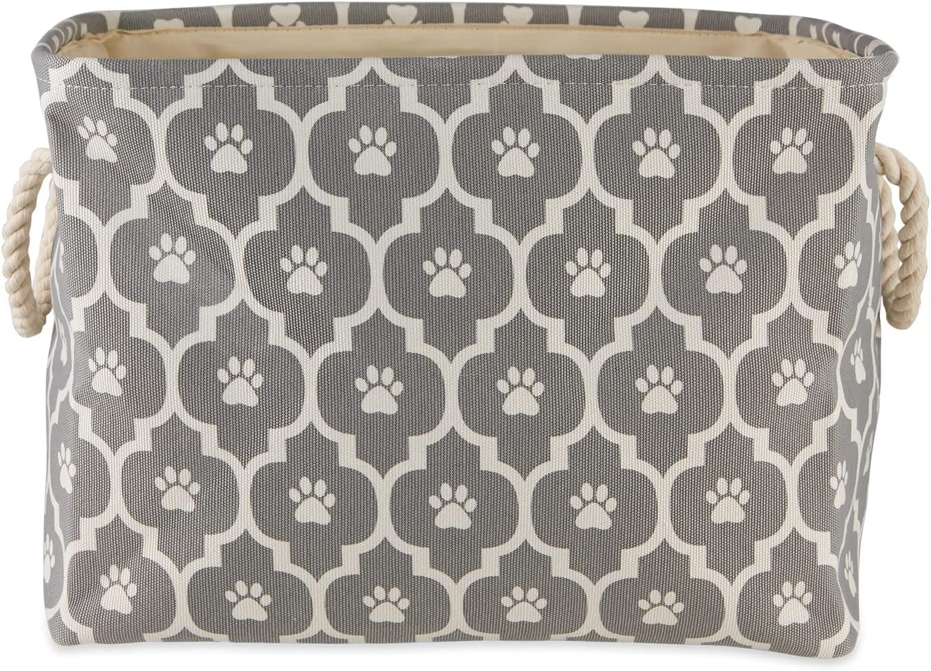 DII Bone Dry RoundSmall Pet Toy and Accessory Storage Bin, 12"(Dia) x9(H), Collapsible Organizer Storage Basket for Home Decor, Pet Toy, Blankets, Leashes and Food-Gray Stripes