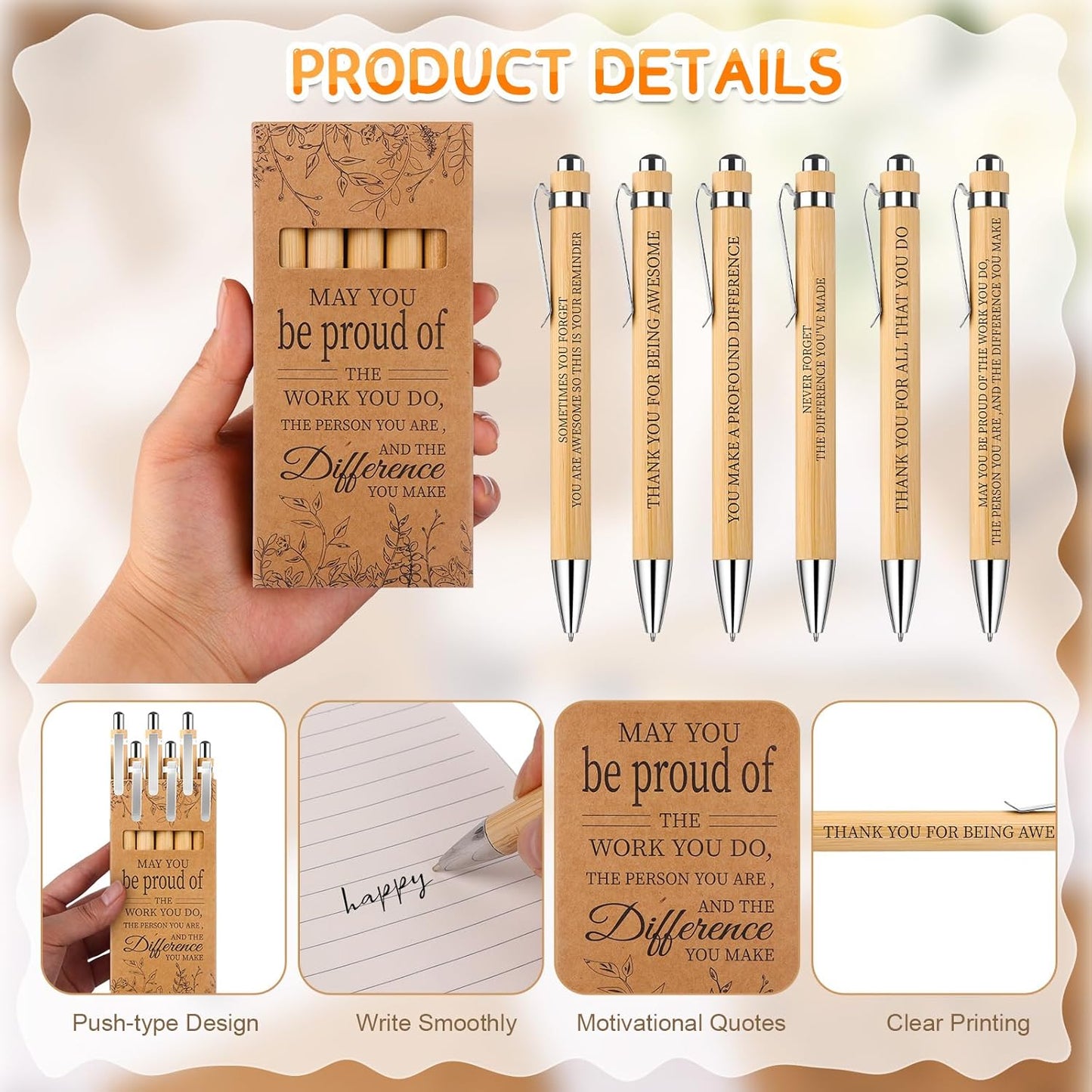 84 Pcs Employee Appreciation Gifts for Coworkers Motivational Ballpoint Pens with Packaging Gift Boxes Back to School Gift Inspirational Thank You Gifts for Teacher Team Staff Nurse Student