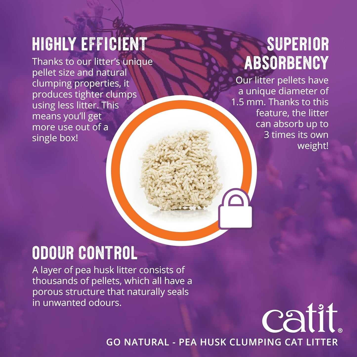 Catit Go Natural Pea Husk Clumping Cat Litter, Tofu, Vanilla 5.6 kg, Dust Free & Lightweight Cat Litter, Easy to Scoop Litiere Pour Chat