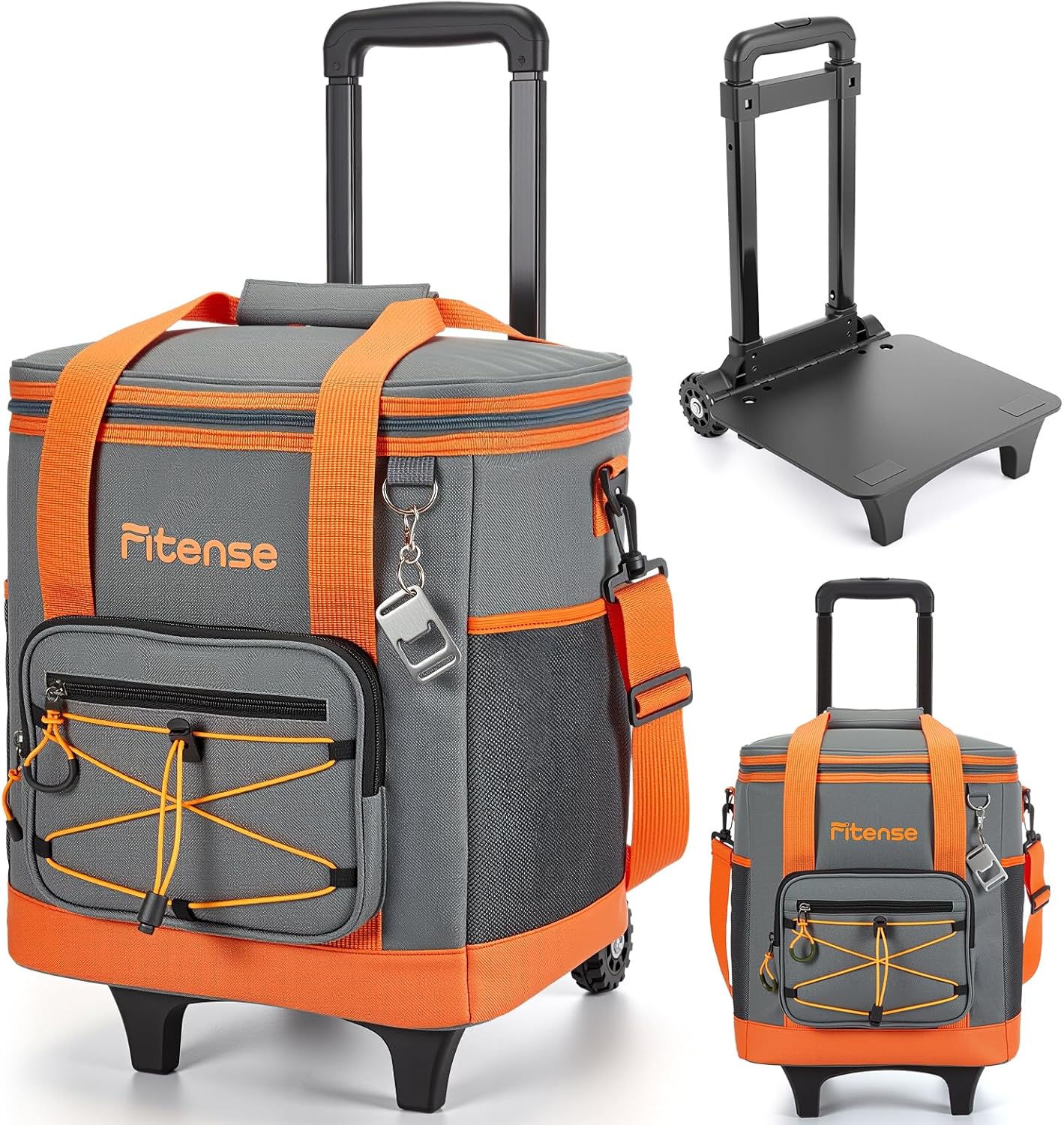 Fitense Soft Cooler Bag Insulated 50 Cans/33L, 27 Cans/20L Camping Cooler 4-Layer Leakproof, Collapsible Portable Lunch Cooler for Beach, Travel, Picnic, Grocery, Kayaking
