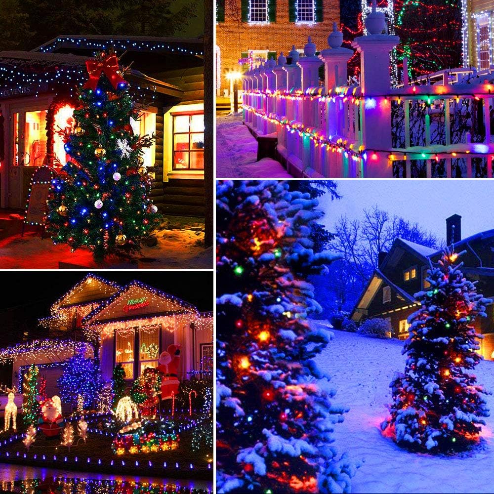 Tcamp 105FT 300 LED Purple Orange Halloween Decorations Lights Motion Activated Sync with 4 Scary Music, 6 Modes Halloween String Lights for Party Yard Outdoor Indoor Decor (3 Sets Connectable)