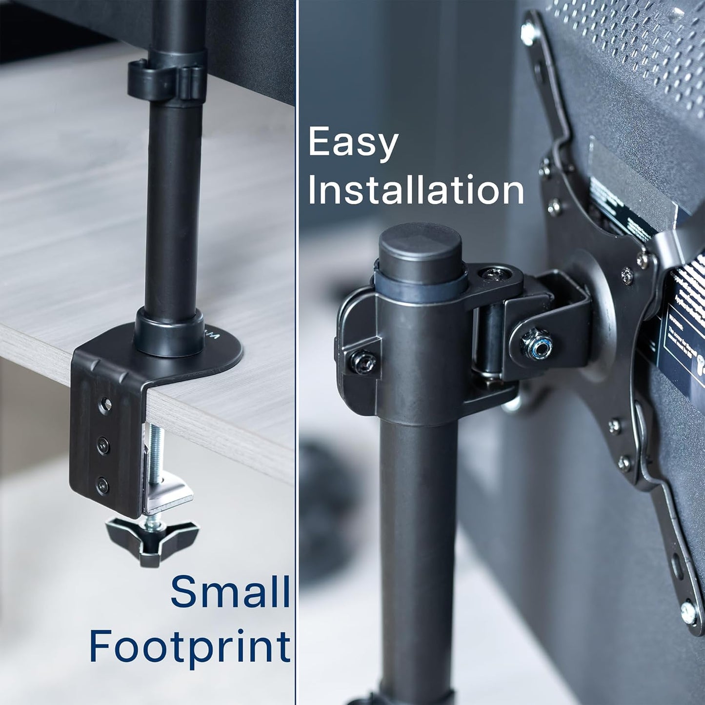 VIVO Ultra Wide TV Desk Mount for up to 55 inch Screens Weighing 29.9kg, Full Motion Height Adjustable Single Television Stand, Black, STAND-V155C