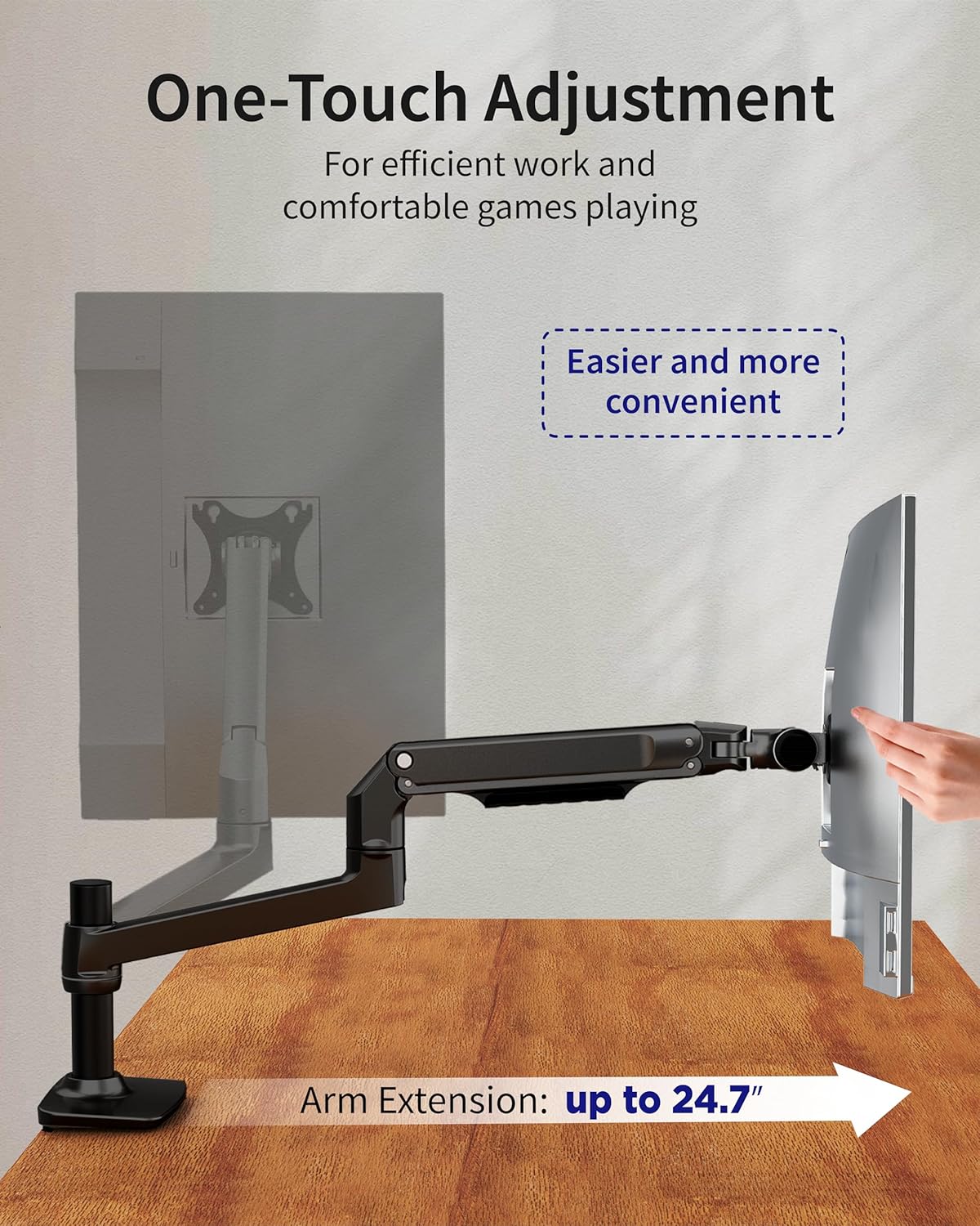 ErgoUnion Dual Monitor Stand for Desk, Vertical Dual Monitor Mount with Wide Range of Motion, Dual Monitor Arm for 17-40" Screen up to 25 lbs Each, Computer Monitor Stand for 2 Monitors - Black