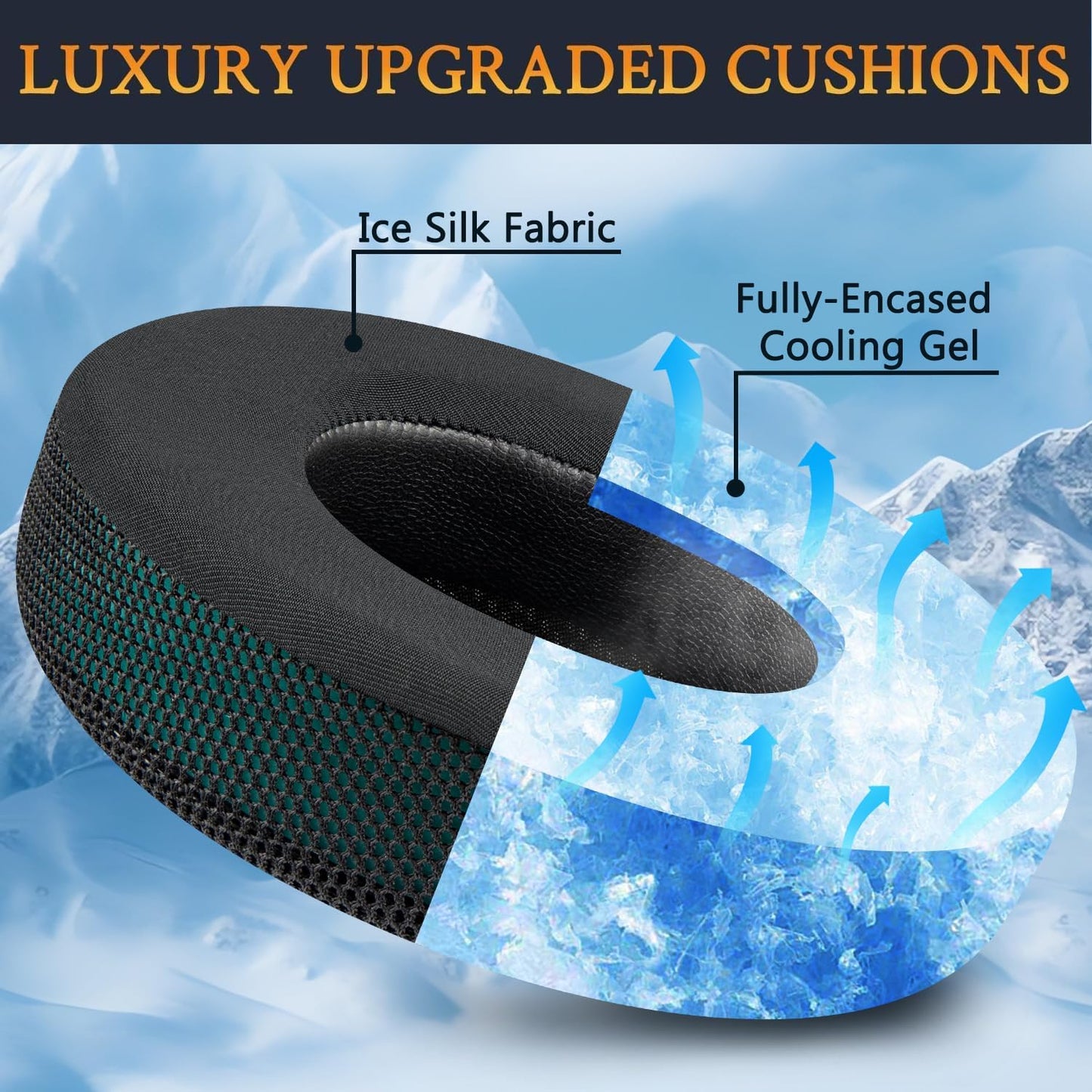 SOULWIT Cooling Gel Ear Pads Replacement for Corsair Virtuoso RGB Wireless XT SE Gaming Headset, Earpads Cushions with High-Density Noise Isolation Foam, Added Thickness - Black
