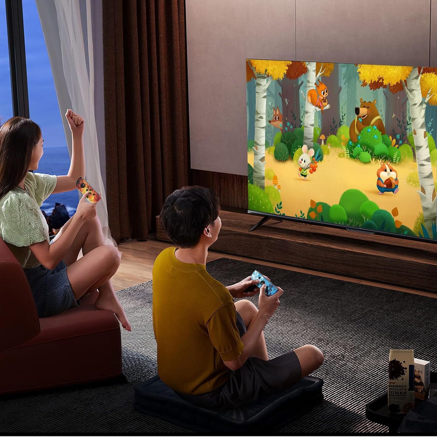 Switch Controller Compatible with Switch/OLED/Lite, Switch Joypad Replacement Controller, Left and Right Wireless Switch Handheld Controller(ice and fire)