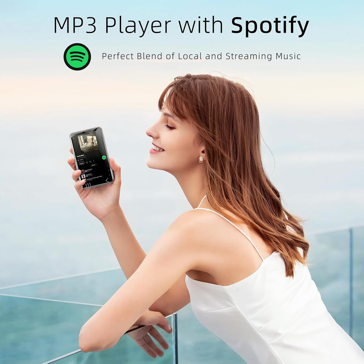 MP3 Player with Bluetooth and WiFi, Music Player with Camera Spotify Pandora,Amazon Music, 4" Touch Screen Android MP4 MP3 Player with Speaker 144GB MP4 & MP3 Player for Travel Sport