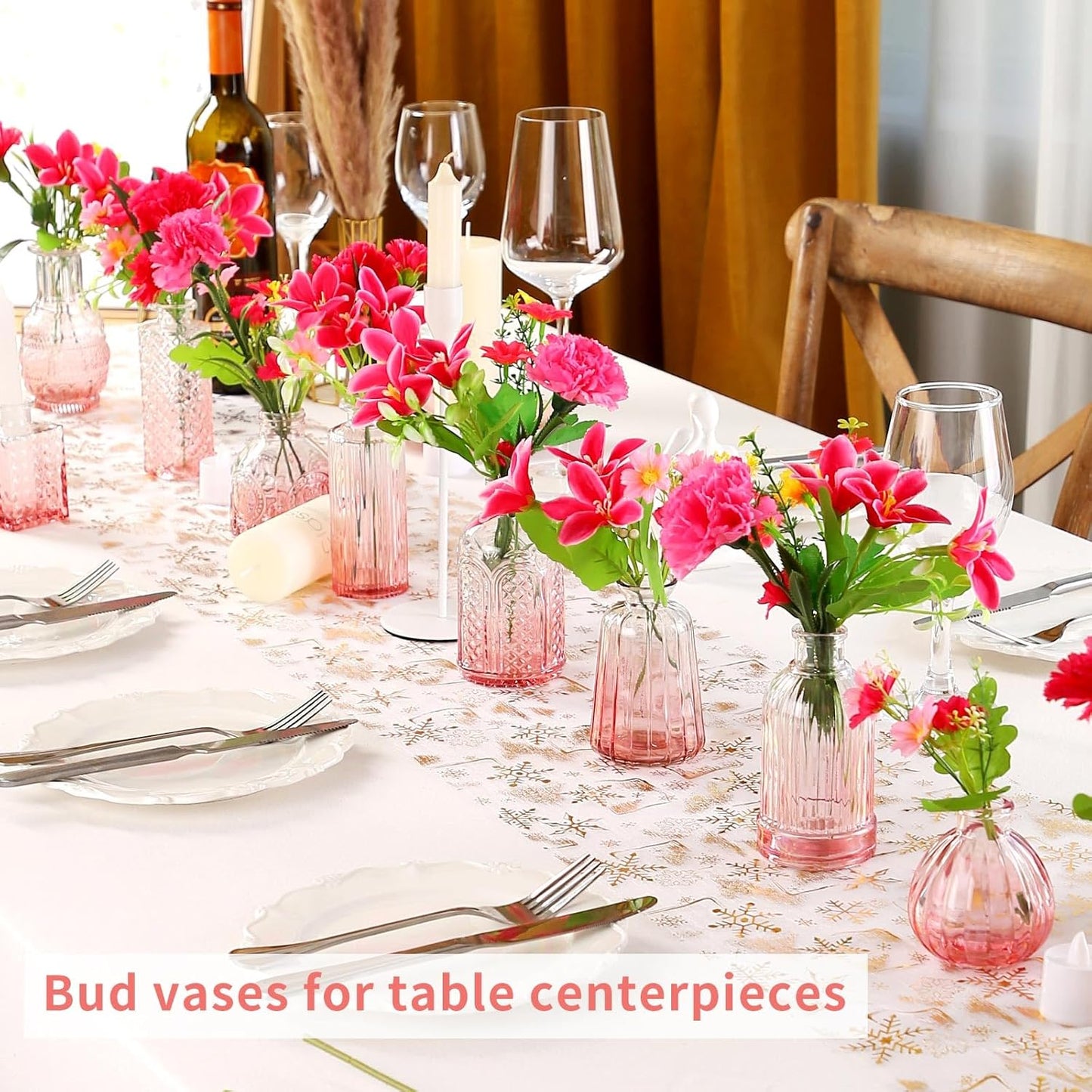 30 Pcs Mini Bud Vases As Wedding Centerpieces for Tables,Clear Bud Vases for Flowers,Small Flower Vases Suitable for Birthday Party,Anniversary,Wedding Reception,Baby Shower
