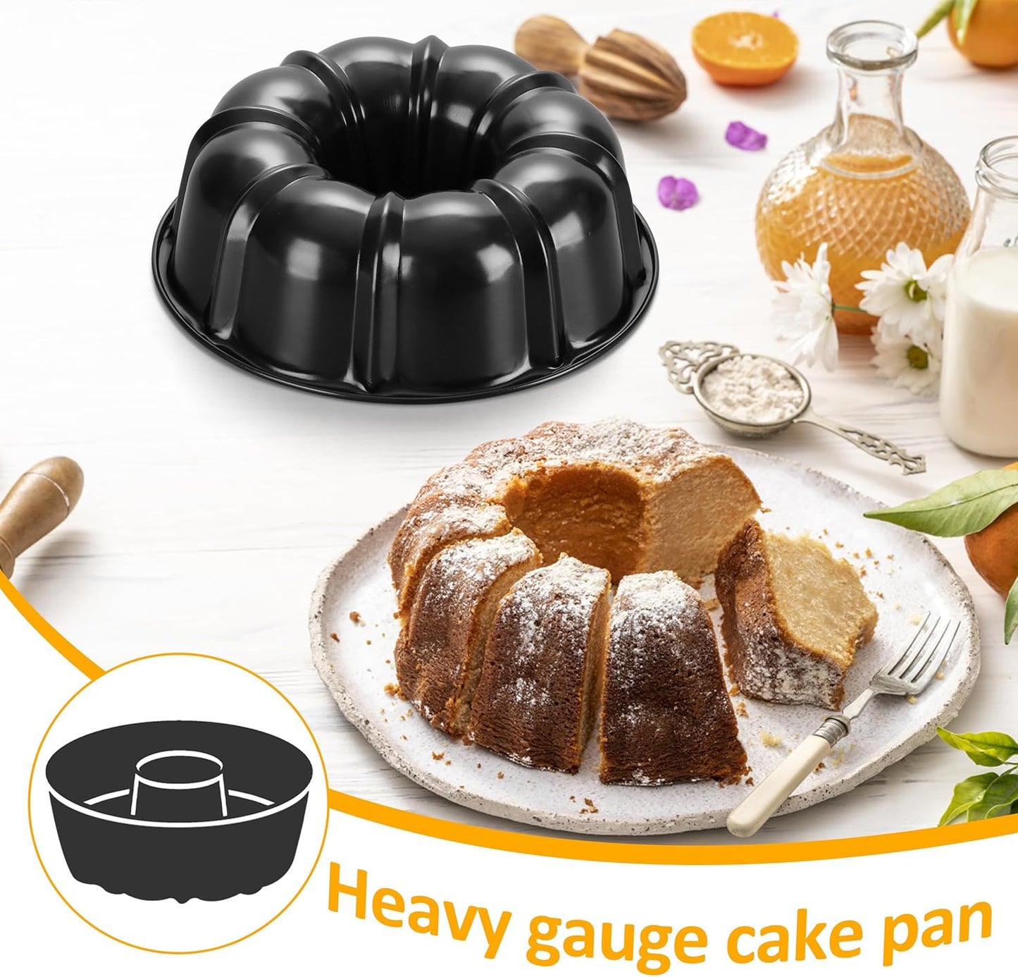 Purilite Select Carbon Steel Bundt Cake Pan