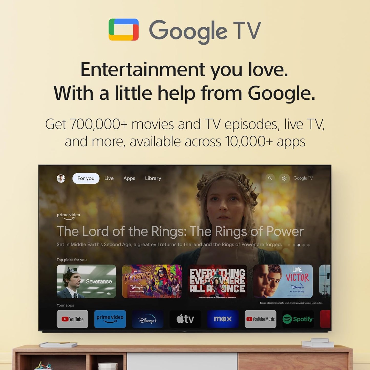 Sony 65 inch X77L LED 4K Ultra HD HDR Smart Google TV with Google Assistant and Exclusive Features for PlayStation 5 (KD65X77L) - 2023 Model