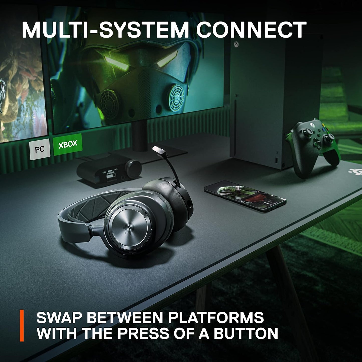 NEW SteelSeries Arctis Nova Pro Wireless Multi-System Gaming Headset - Premium Hi-Fi Drivers - Active Noise Cancellation - Infinity Power System - ClearCast Gen 2 Mic - PC, PS5/PS4, Switch, Mobile