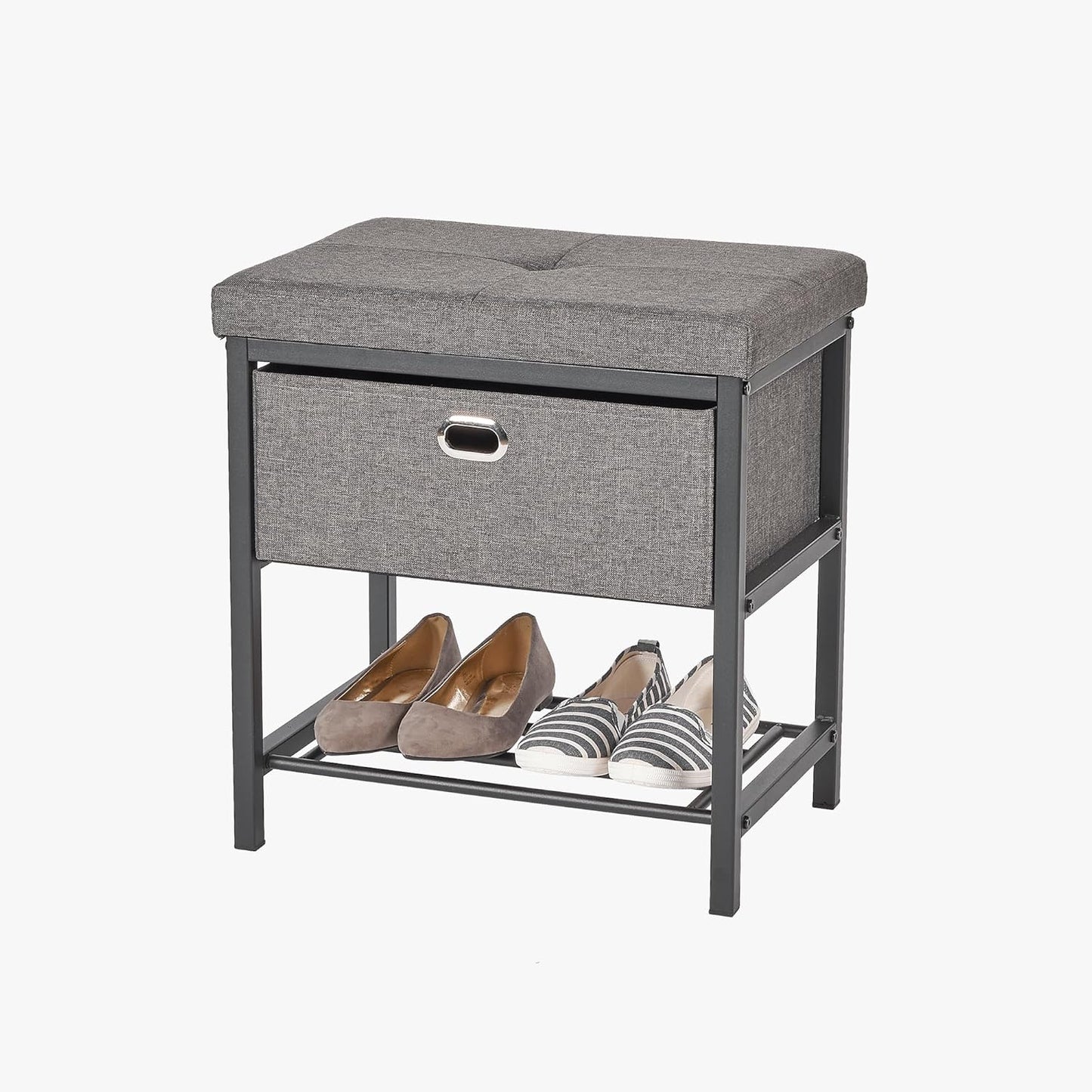 Neatfreak Storage Bench With Drawer - Entryway Seat With Shoe Rack - Home Decor Stool for Mudroom, Foyer or Foot Rest - 13 x 18 x 19 Inch