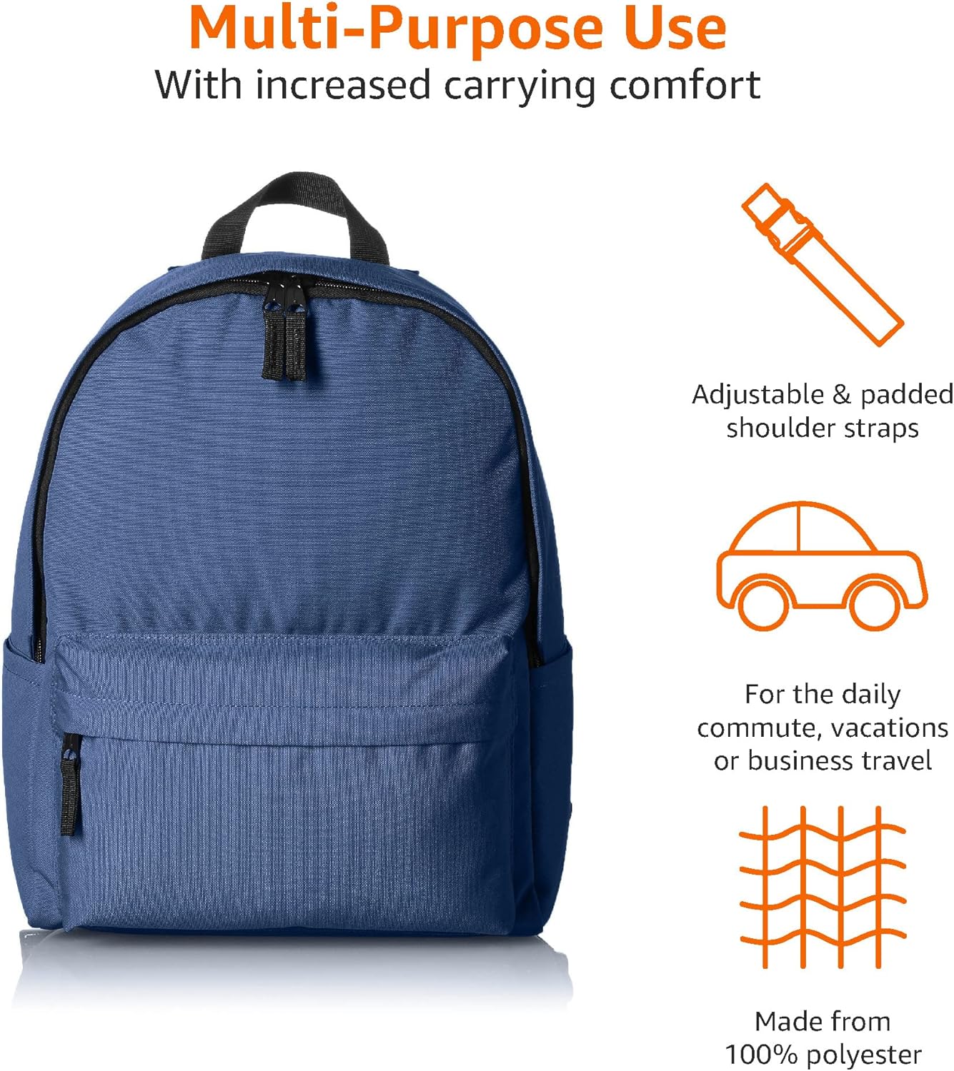 Amazon Basics Classic School Backpack - Black