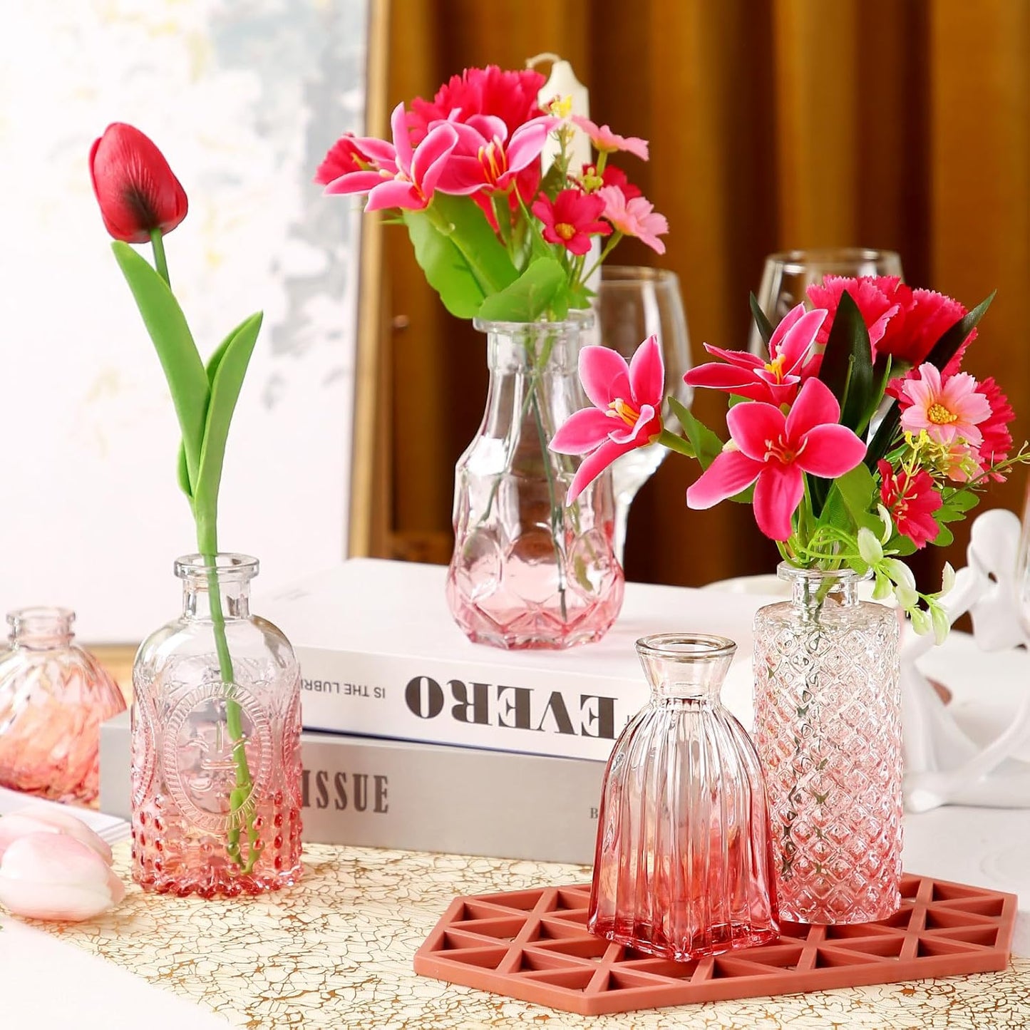 30 Pcs Mini Bud Vases As Wedding Centerpieces for Tables,Clear Bud Vases for Flowers,Small Flower Vases Suitable for Birthday Party,Anniversary,Wedding Reception,Baby Shower