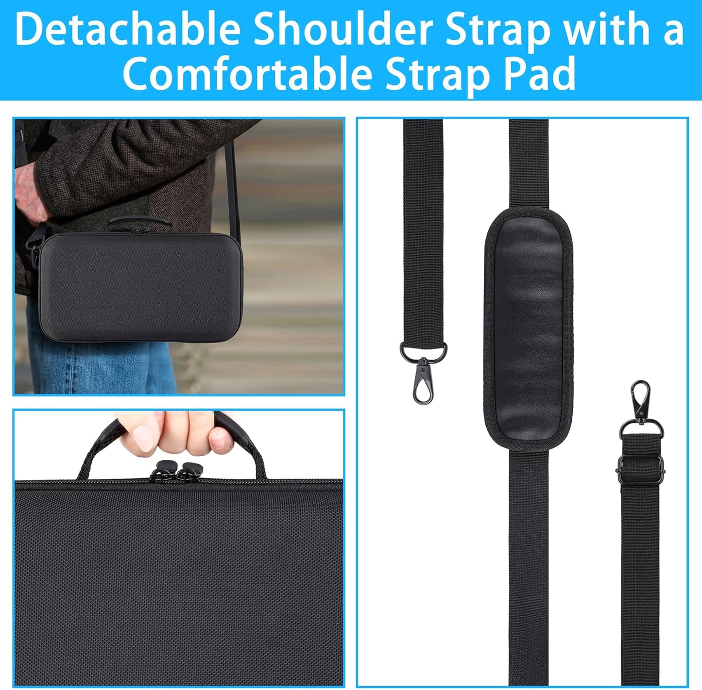 Bose SoundLink Max Portable Speaker Hard Protective Case, Portable Travel Case with Shoulder Strap and Handle (Black Case) - co2CREA