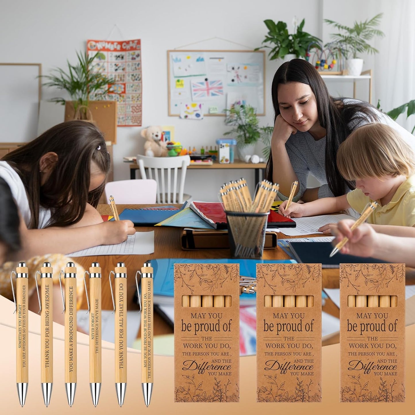 84 Pcs Employee Appreciation Gifts for Coworkers Motivational Ballpoint Pens with Packaging Gift Boxes Back to School Gift Inspirational Thank You Gifts for Teacher Team Staff Nurse Student
