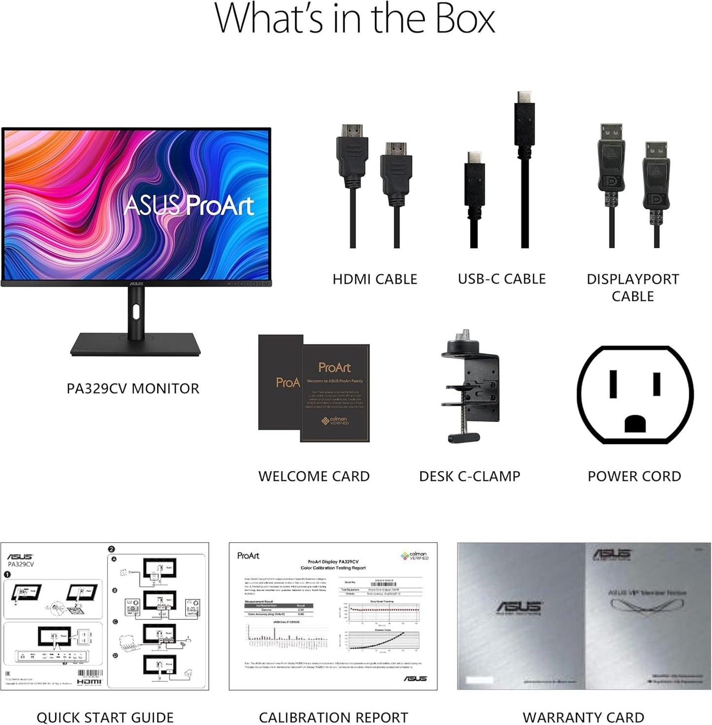 ASUS ProArt Display 27" Monitor PA278CV - WQHD (2560 x 1440), IPS, 100% sRGB, 100% Rec. 709, ΔE < 2, Calman Verified, USB Hub, USB-C, DisplayPort Daisy-Chaining, HDMI, Eye Care, Height Adjustable , BLACK/SLIVER