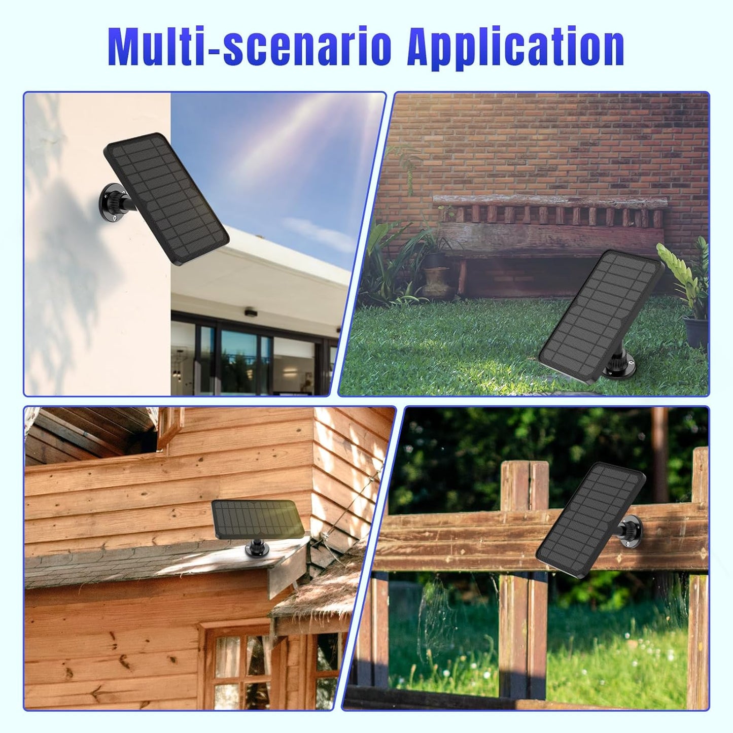 Solar Panel for Blink Camera Outdoor, Outdoor Security Camera Solar Panel Compatible with Blink Outdoor 4(4th Gen) with 13,1ft Calbe, Adjustable Mount (Camera Not Included)
