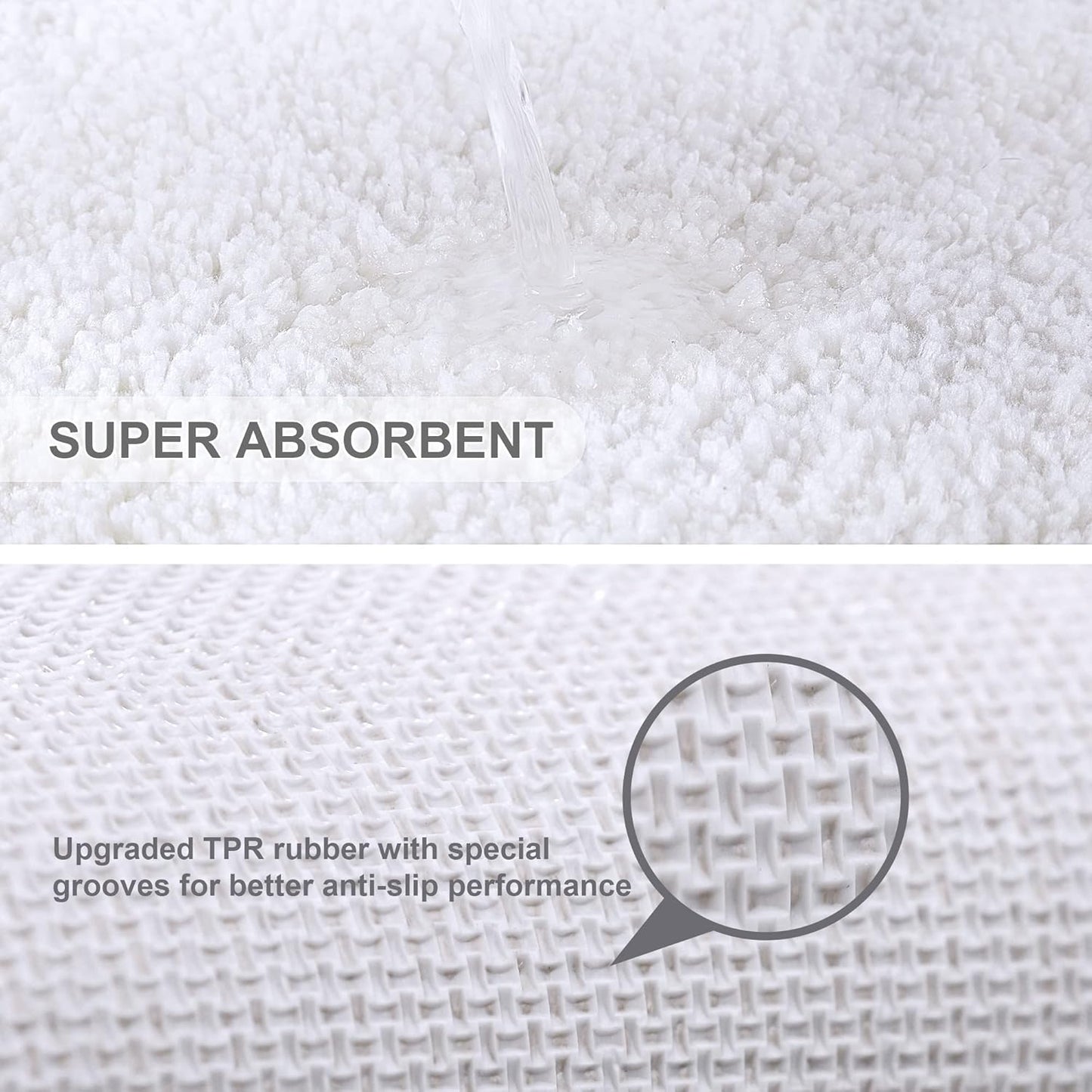 Bathroom Rugs Set 2 Pieces - Bath Rugs Ultra Soft Absorbent Non-Slip Fluffy Thick Microfiber Cozy Bath Mats Set for Tub Shower Bathroom Floors Accessories, 20"x32" & 16"x24" Set of 2 (Beige)